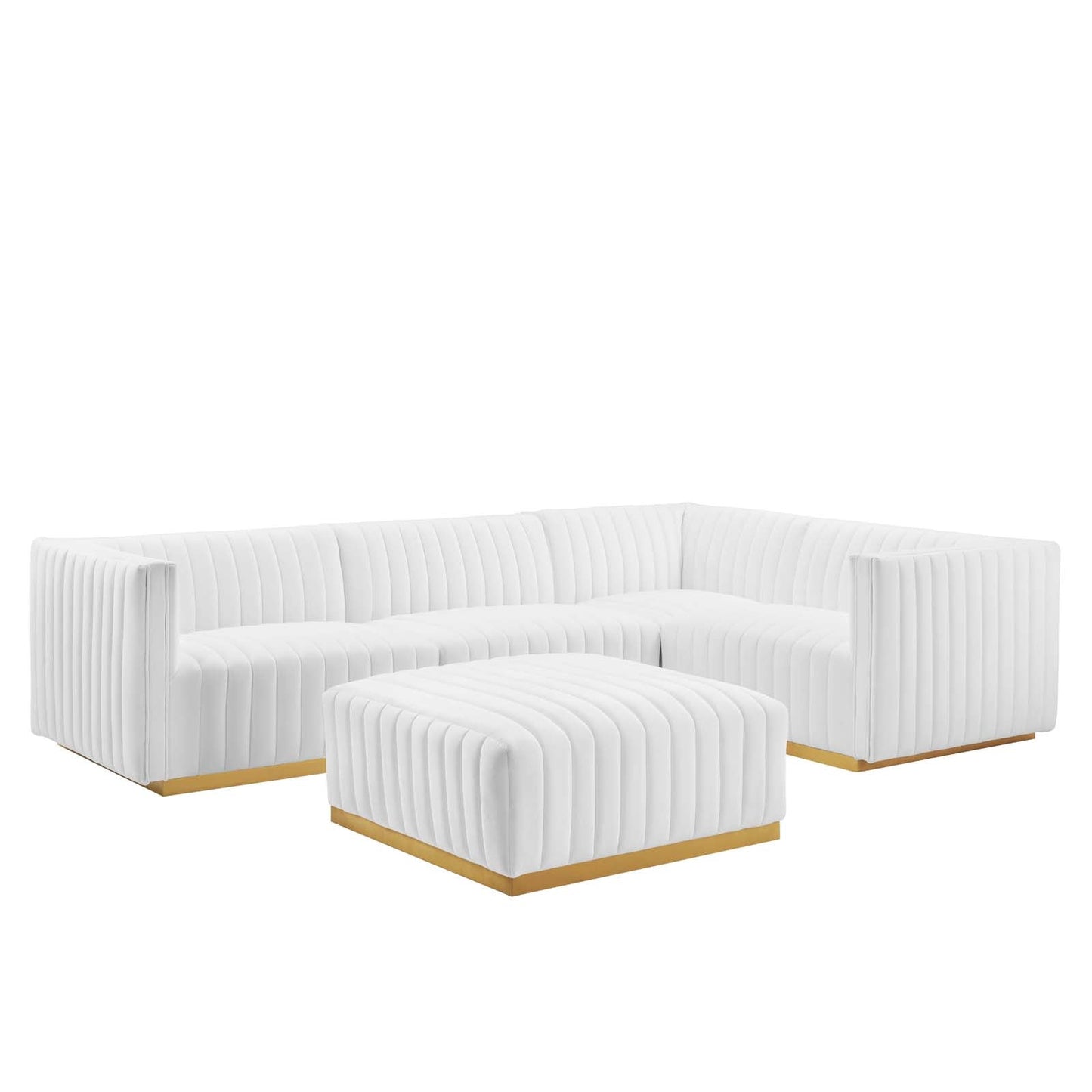 Conjure Channel Tufted Performance Velvet 5-Piece Sectional By Modway - EEI-5853 | Sectional - 5