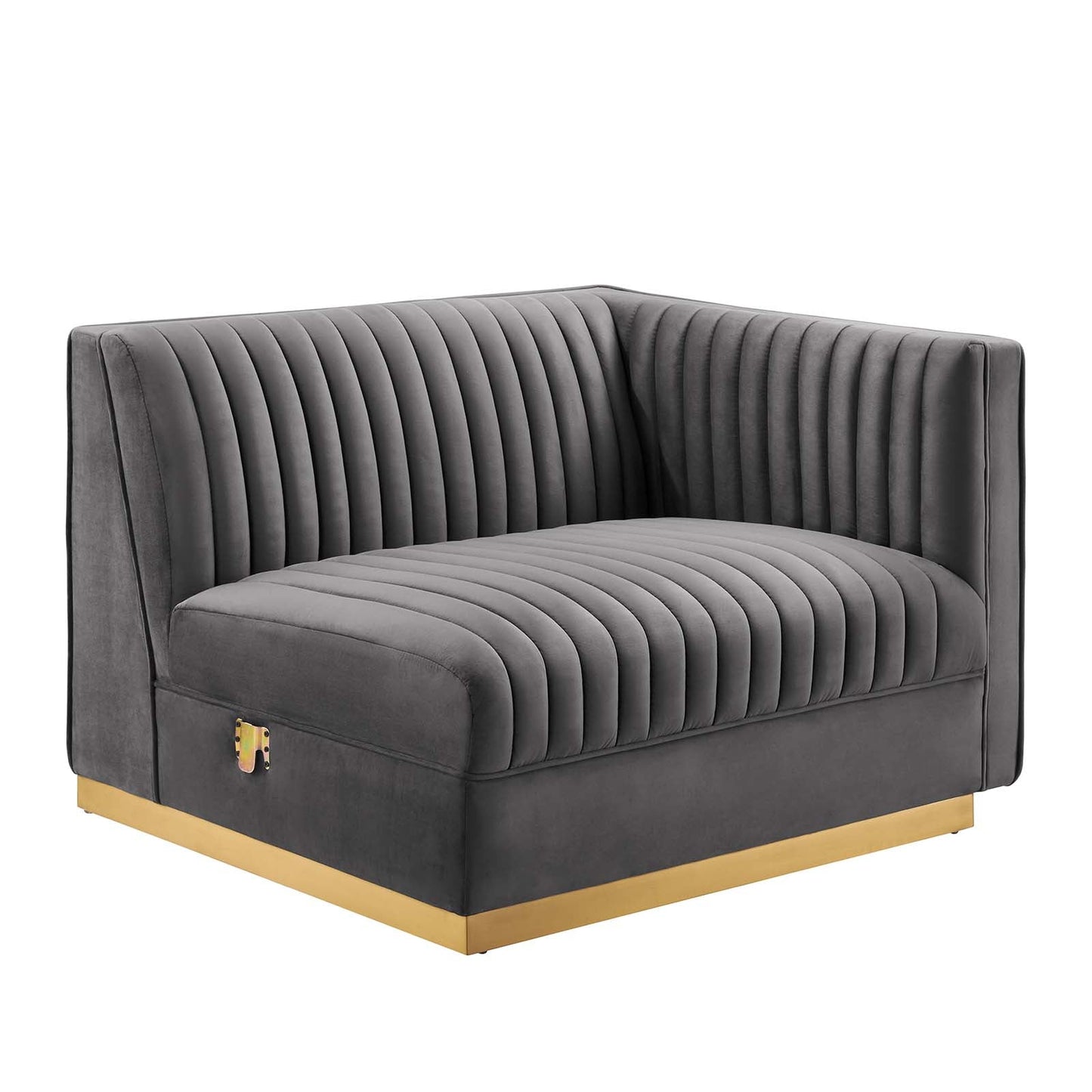 Sanguine Channel Tufted Performance Velvet Modular Sectional Sofa Right-Arm Chair By Modway - EEI-6032 | Sectional | Modishstore - 2