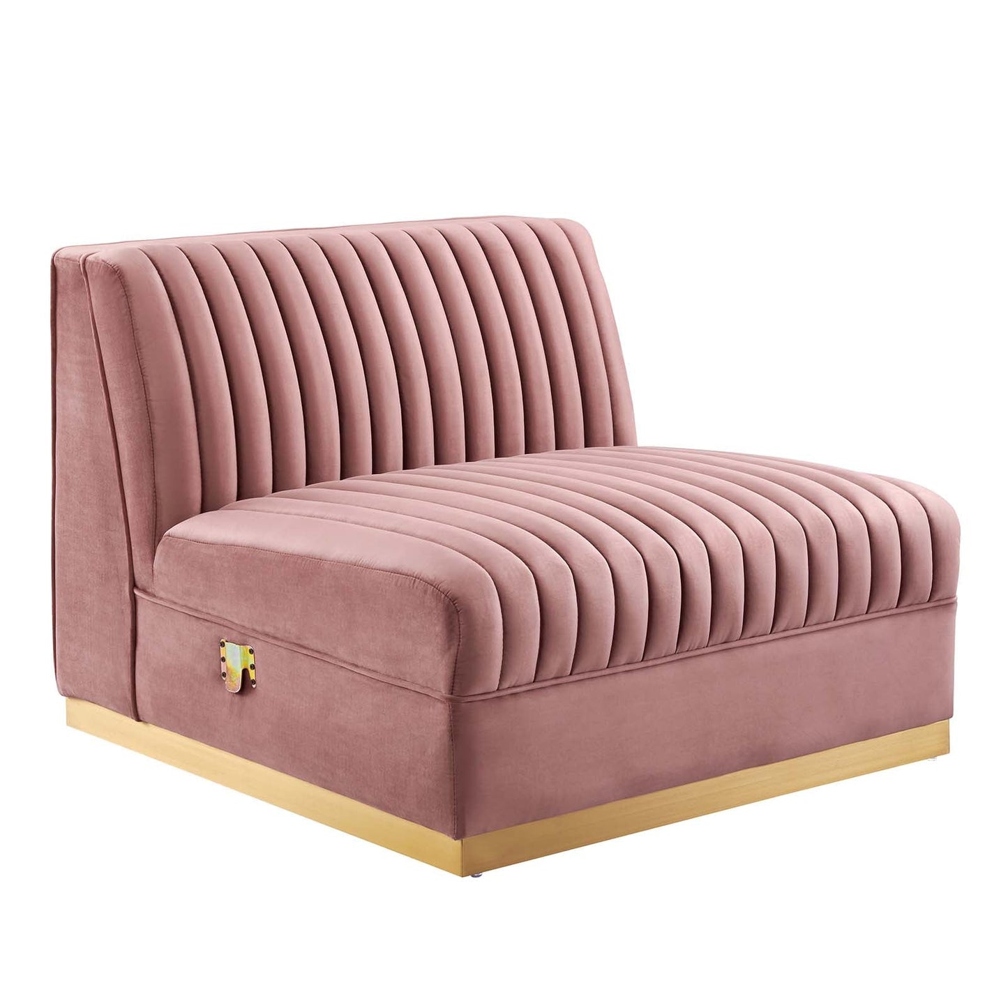 Sanguine Channel Tufted Performance Velvet Modular Sectional Sofa Armless Chair By Modway - EEI-6033 | Sectional | Modishstore