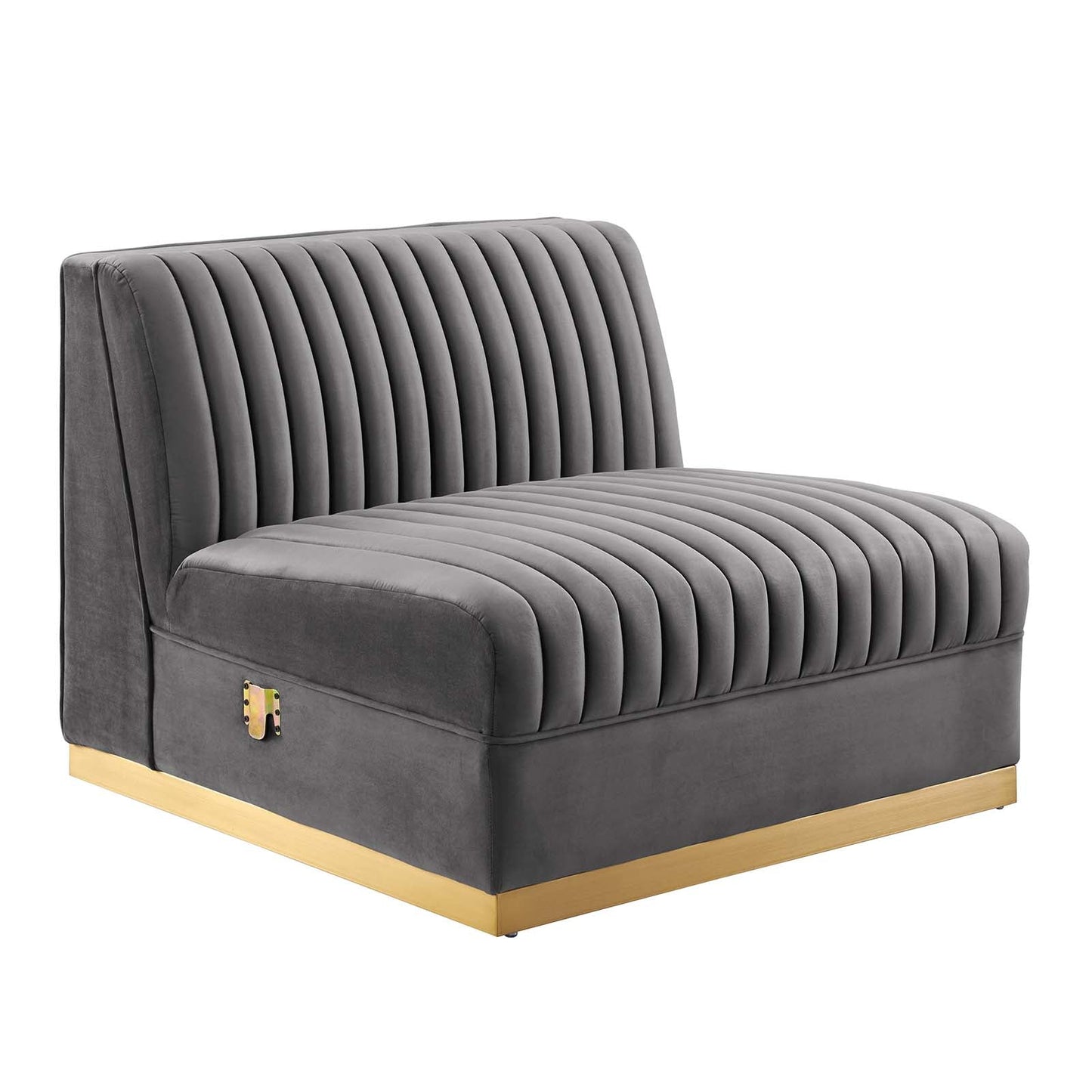 Sanguine Channel Tufted Performance Velvet Modular Sectional Sofa Armless Chair By Modway - EEI-6033 | Sectional | Modishstore - 2