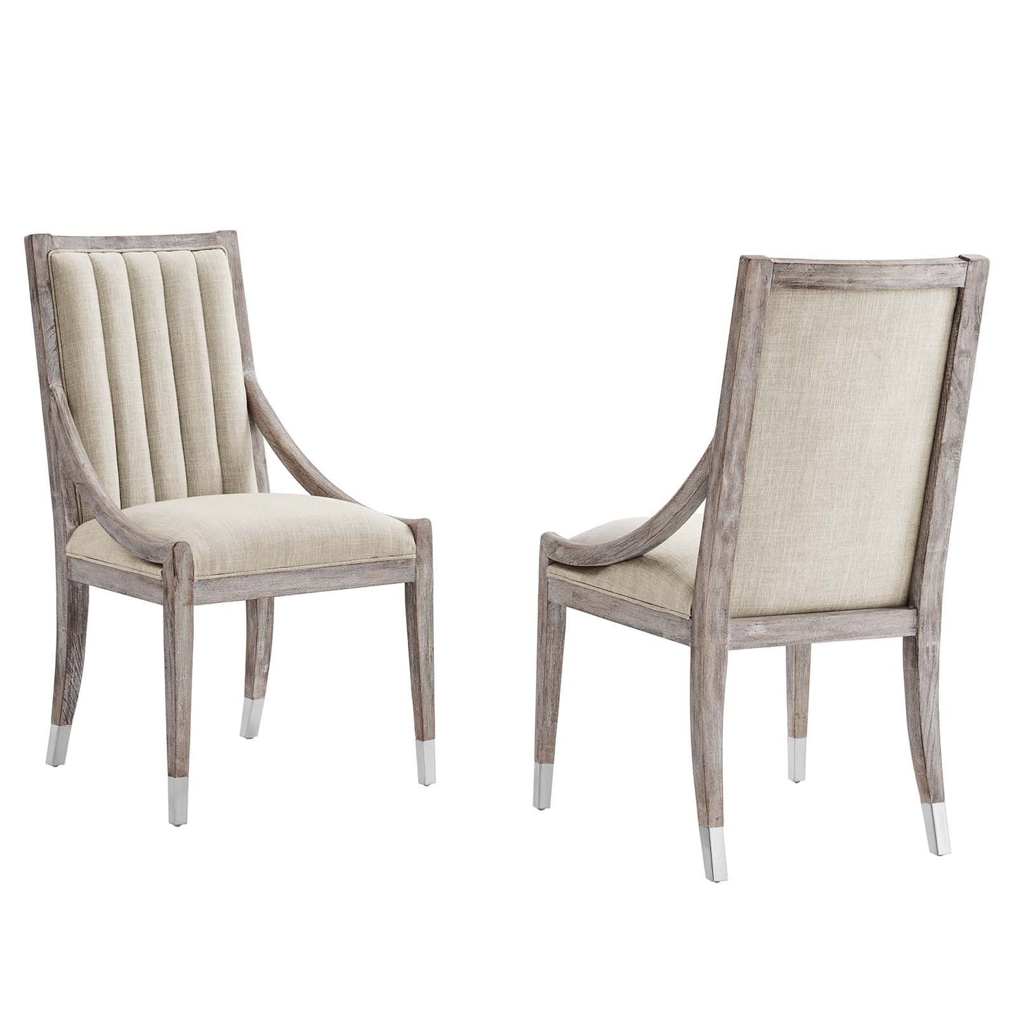 Maison French Vintage Tufted Fabric Dining Armchairs Set of 2 By Modway - EEI-6053 | Dining Chairs