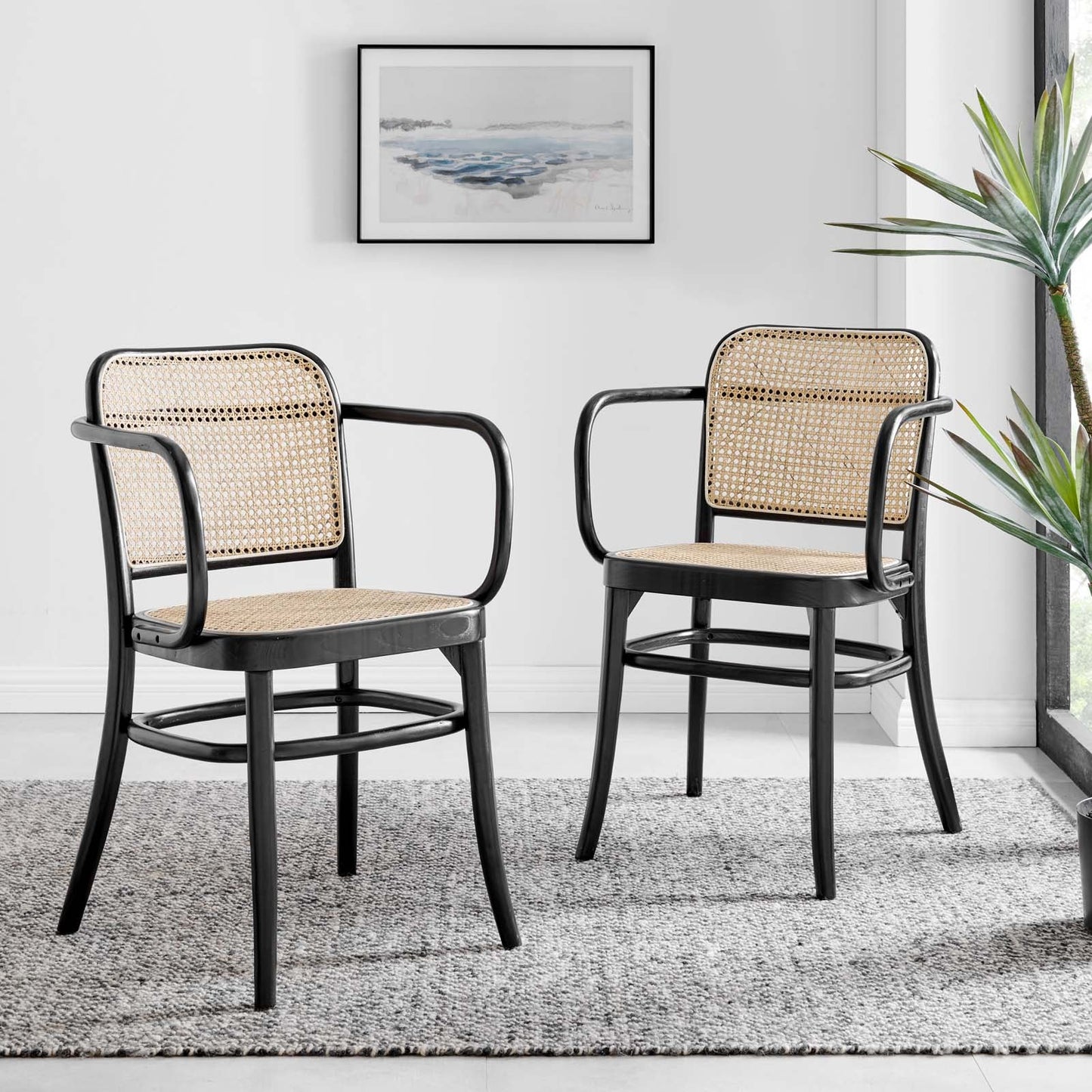 Winona Wood Dining Chair Set Of 2 By Modway - EEI-6076-BLK | Dining Chairs | Modishstore