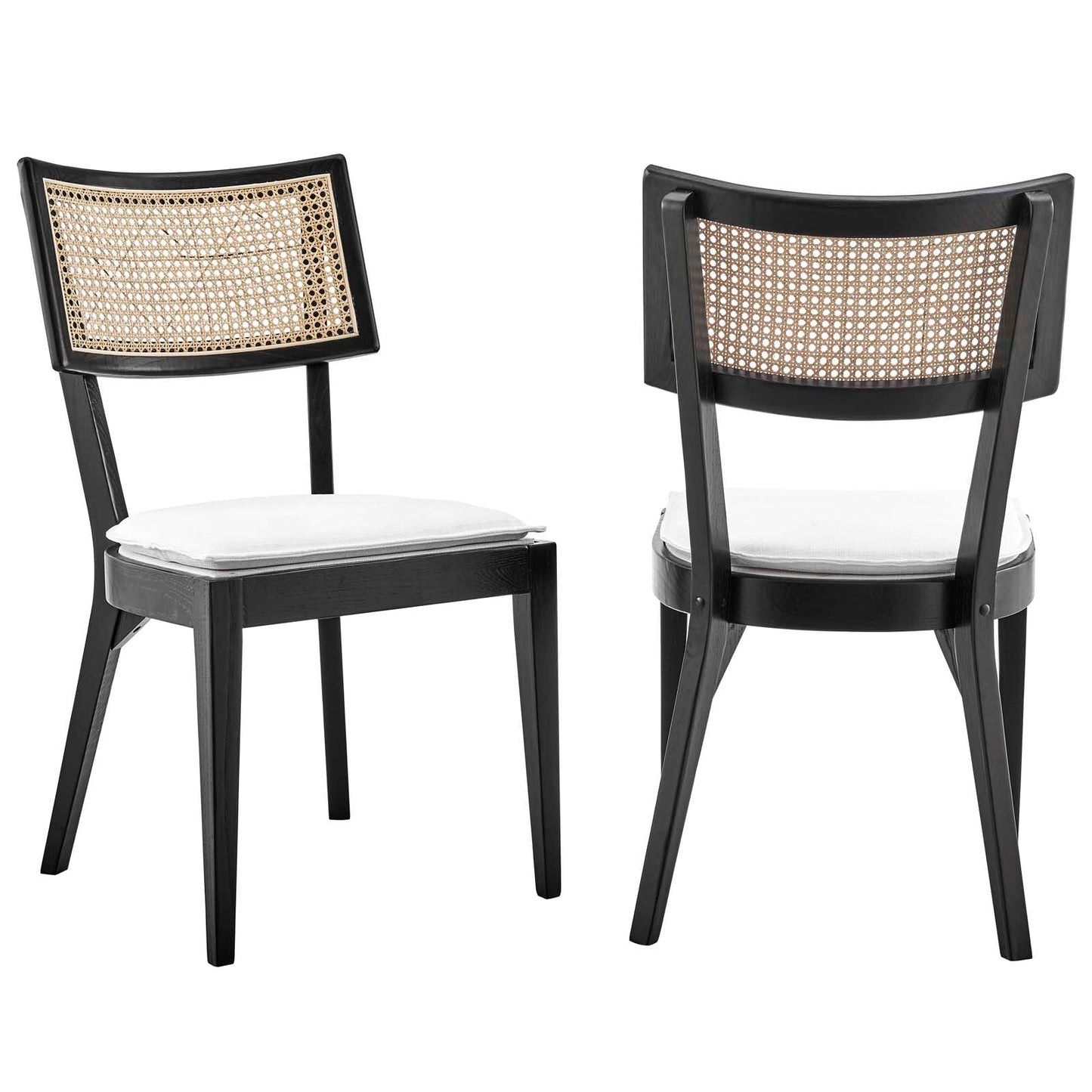 Caledonia Wood Dining Chair Set Of 2 By Modway - EEI-6080-BLK-WHI | Dining Chairs | Modishstore