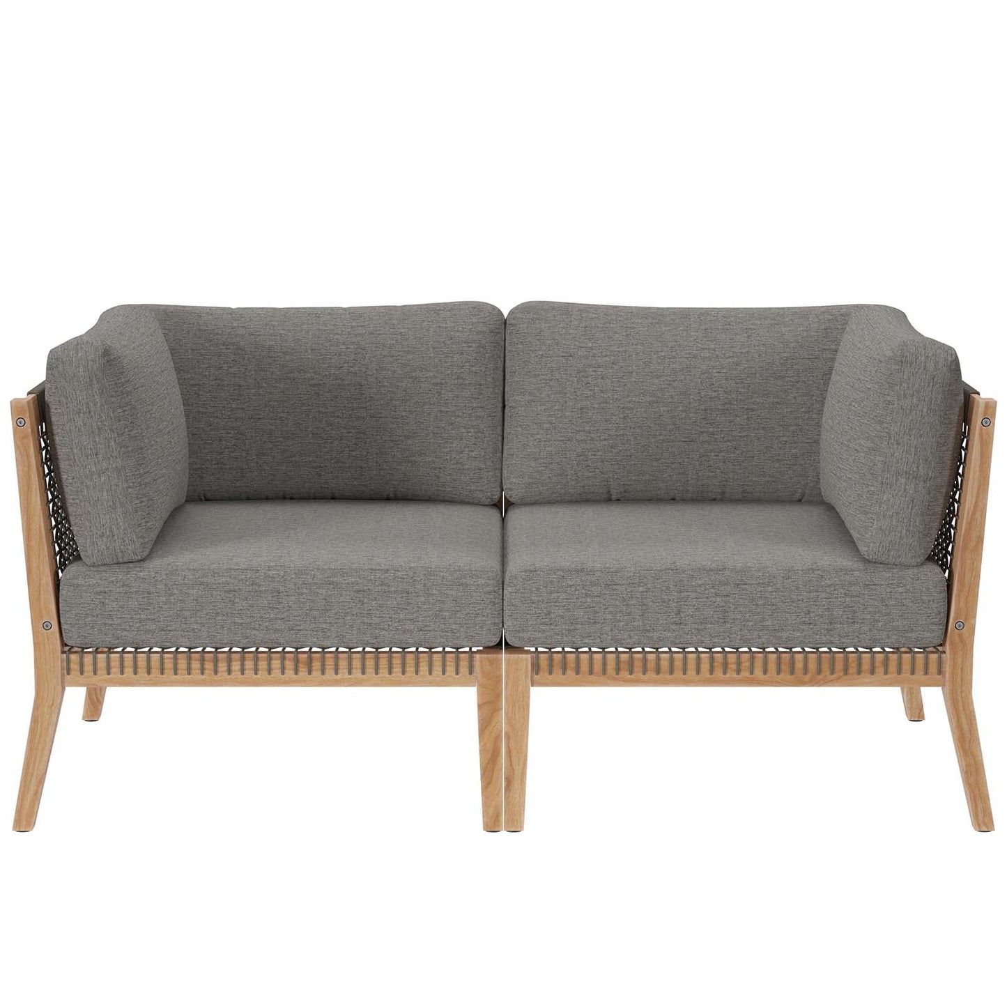 Clearwater Outdoor Patio Teak Wood Loveseat By Modway - EEI-6119 | Outdoor Sofas, Loveseats & Sectionals