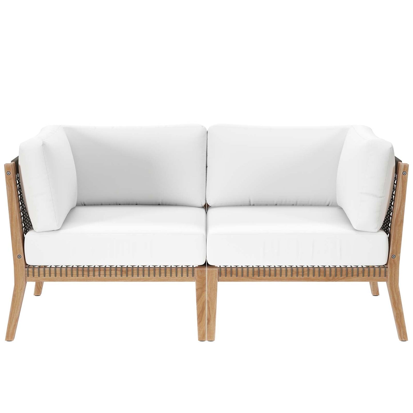 Clearwater Outdoor Patio Teak Wood Loveseat By Modway - EEI-6119 | Outdoor Sofas, Loveseats & Sectionals - 4