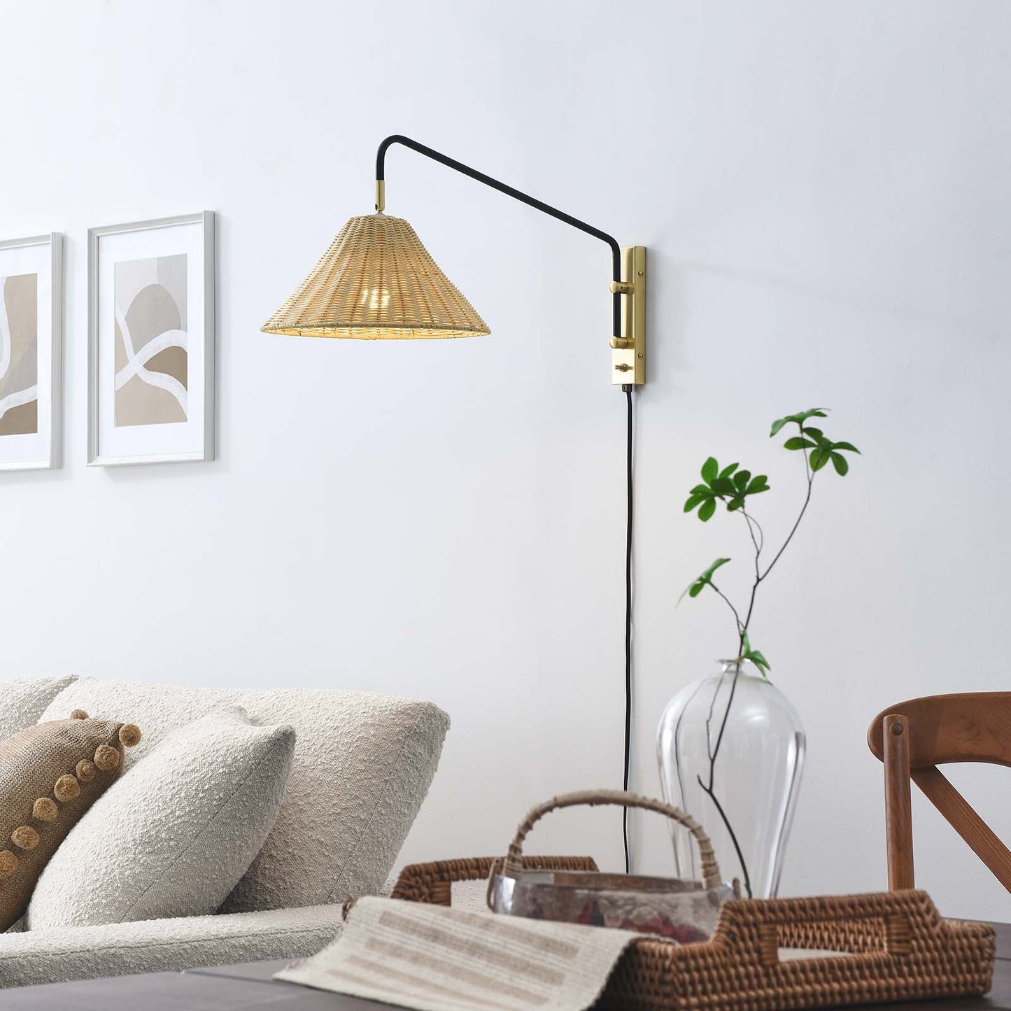 Keala Rattan Wall Sconce By Modway - EEI-6255 | Floor Lamps | Modway