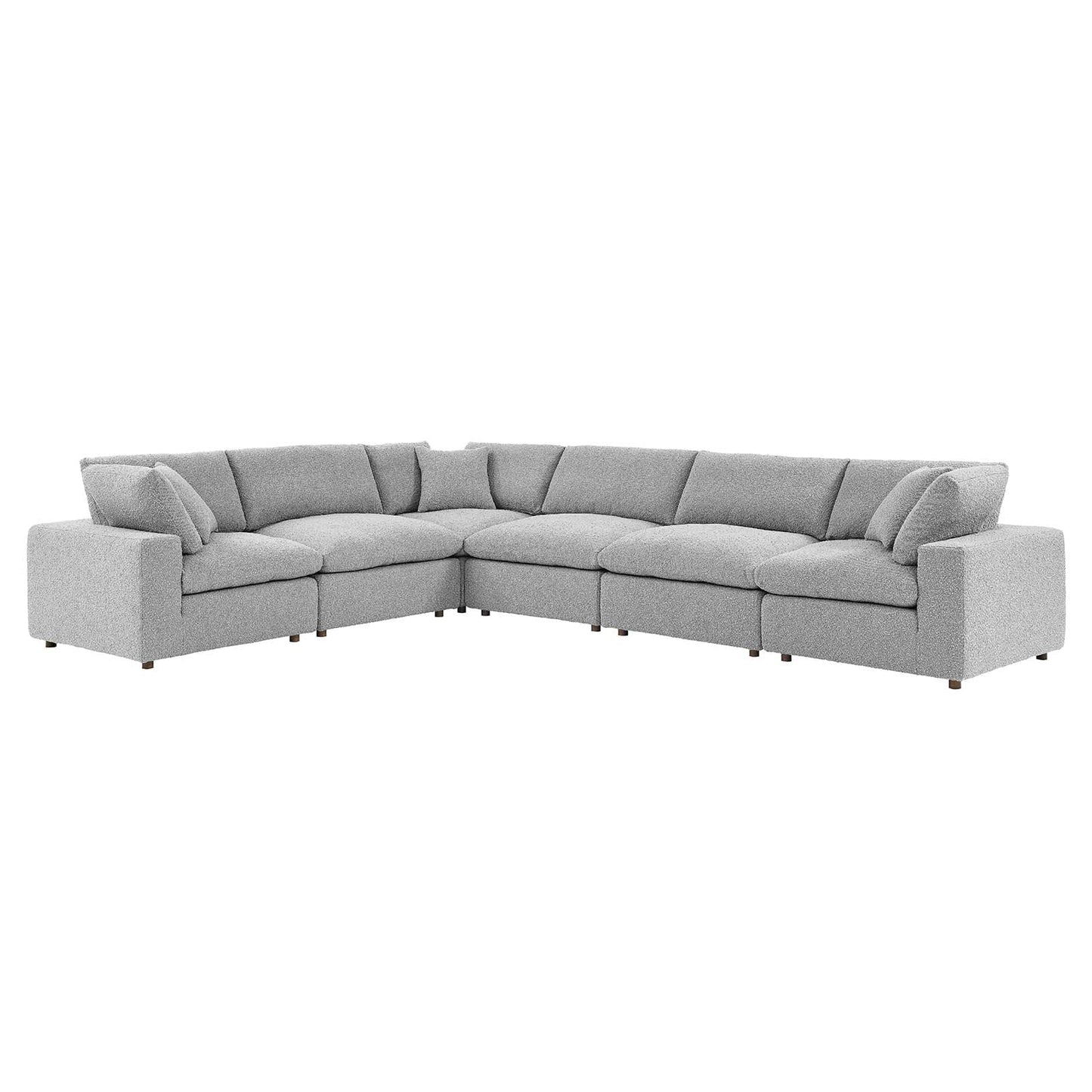 Commix Down Filled Overstuffed Boucle Fabric 6-Piece Sectional Sofa By Modway - EEI-6369 | Sectional - 3