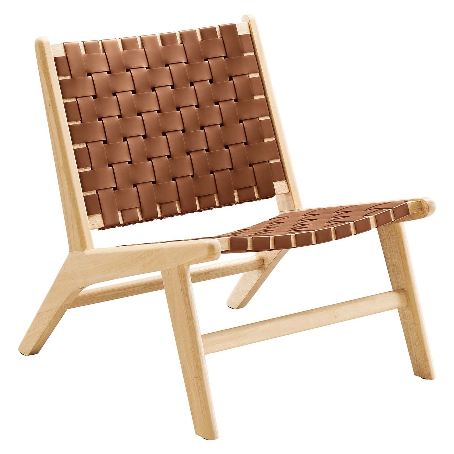 Saoirse Faux Leather Wood Accent Lounge Chair By Modway - EEI-6542 | Lounge Chairs | Modway