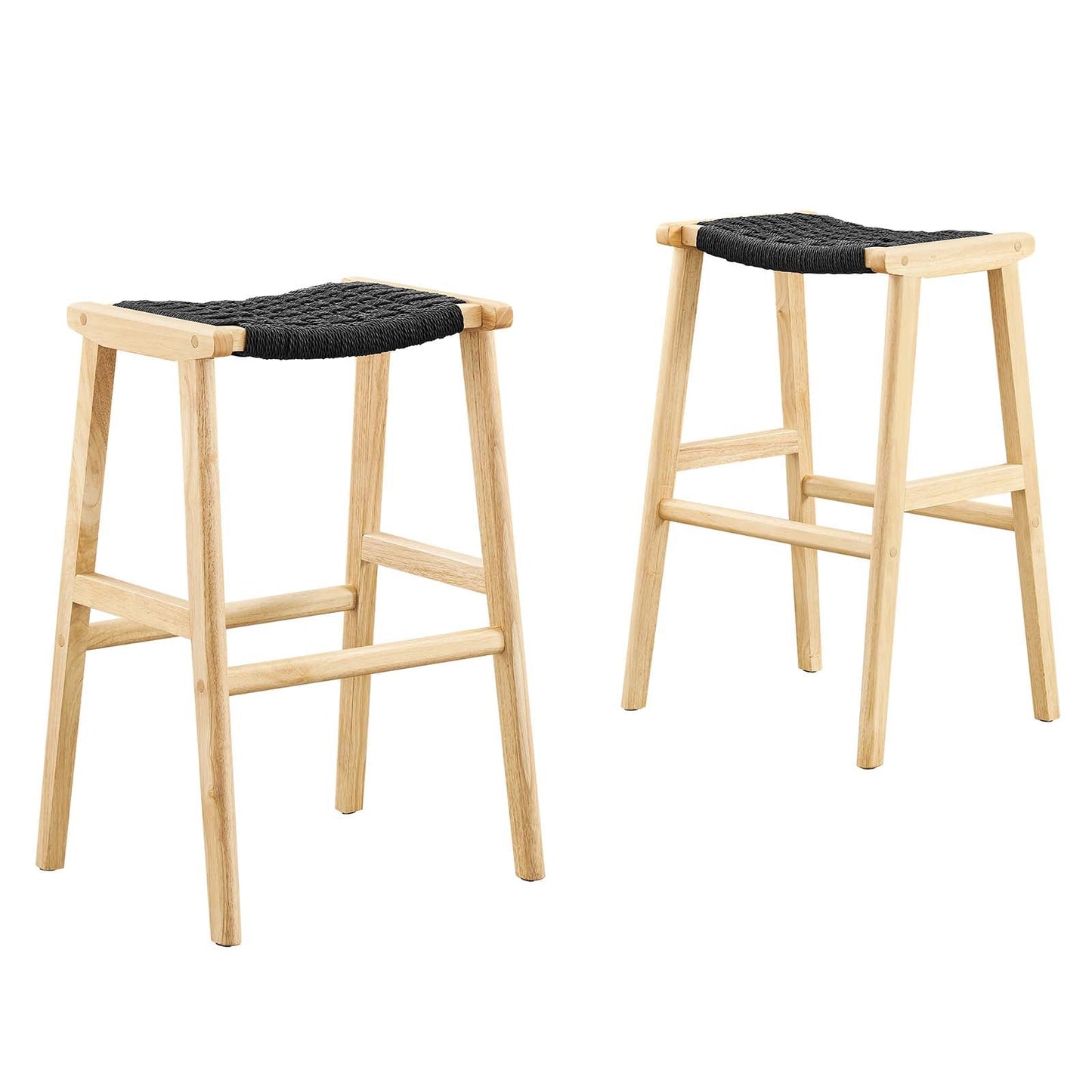 Saoirse Woven Rope Wood Bar Stool - Set of 2 By Modway - EEI-6550 | Bar Stools | Modway