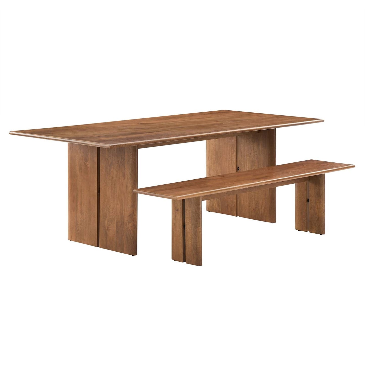 Amistad 86" Wood Dining Table and Bench Set By Modway - EEI-6560 | Dining Sets - 2