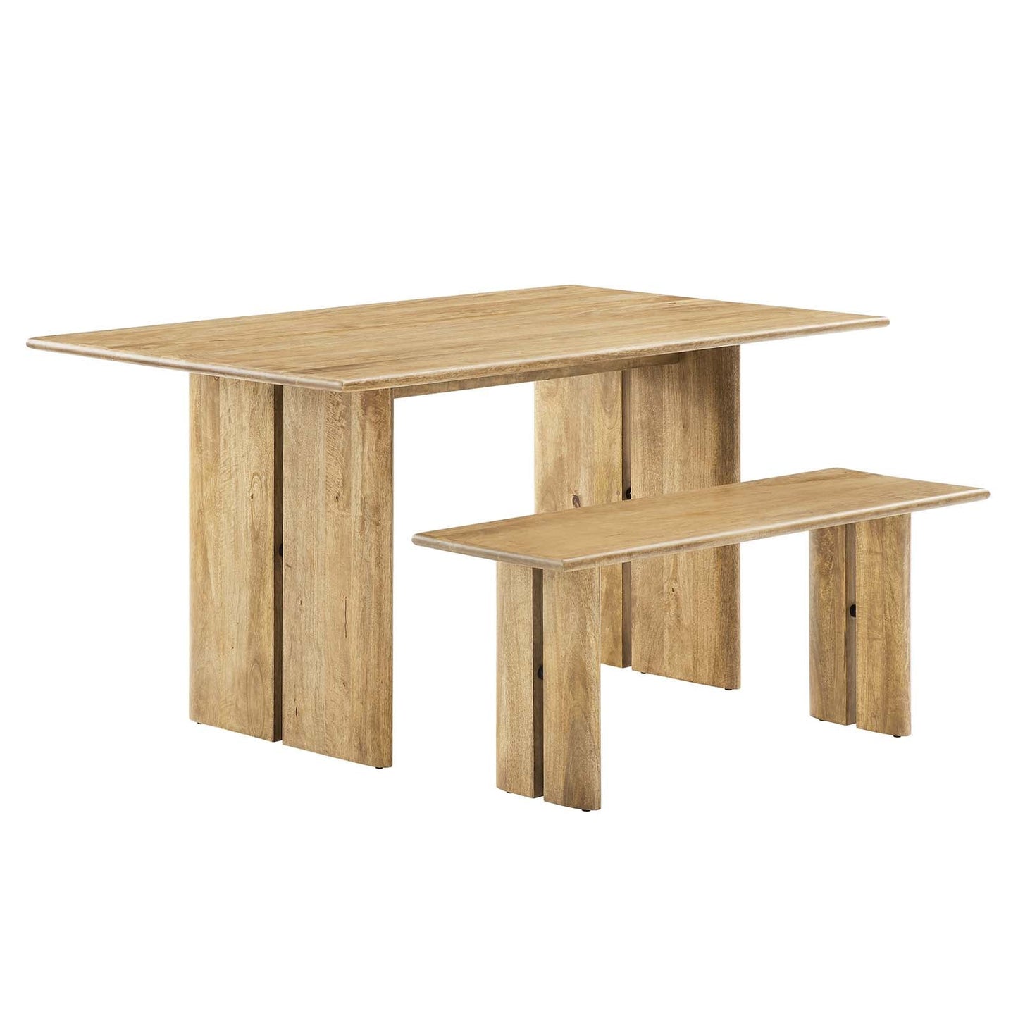 Amistad 60" Wood Dining Table and Bench Set By Modway - EEI-6690 | Dining Sets