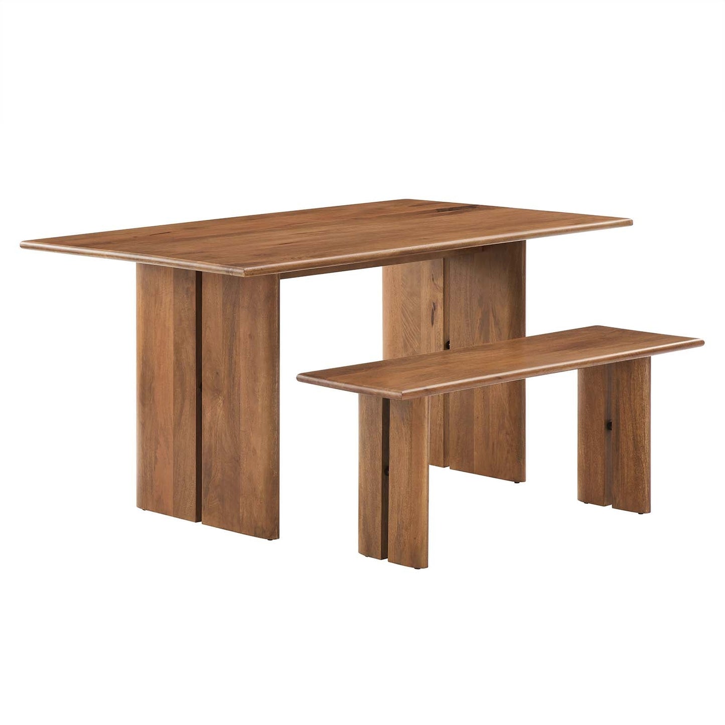 Amistad 60" Wood Dining Table and Bench Set By Modway - EEI-6690 | Dining Sets - 2