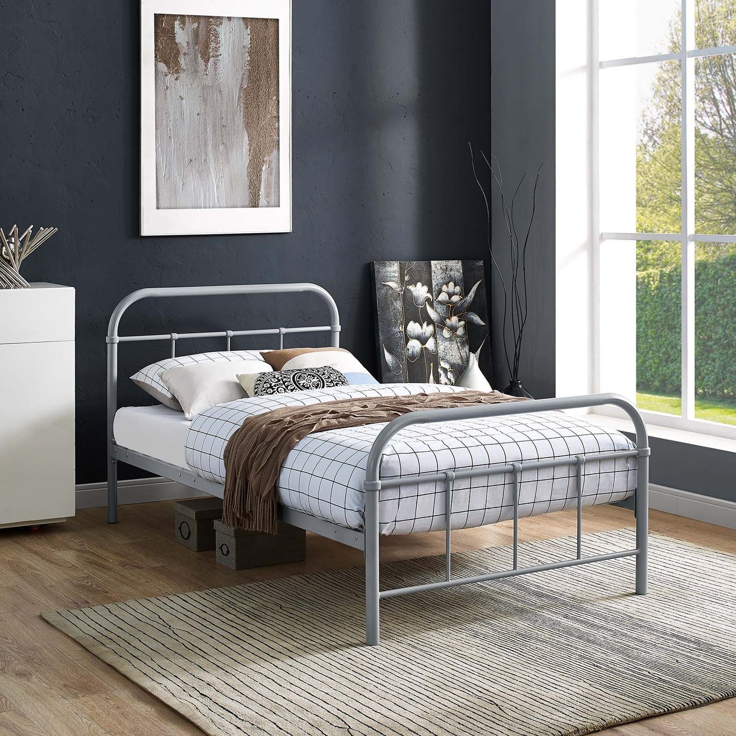 Maisie Twin Stainless Steel Bed Frame By Modway - MOD-5531 | Beds