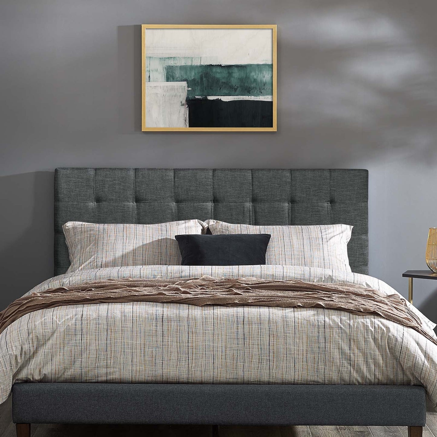Modway Paisley Tufted Twin Upholstered Linen Fabric Headboard | Headboards | Modishstore-3