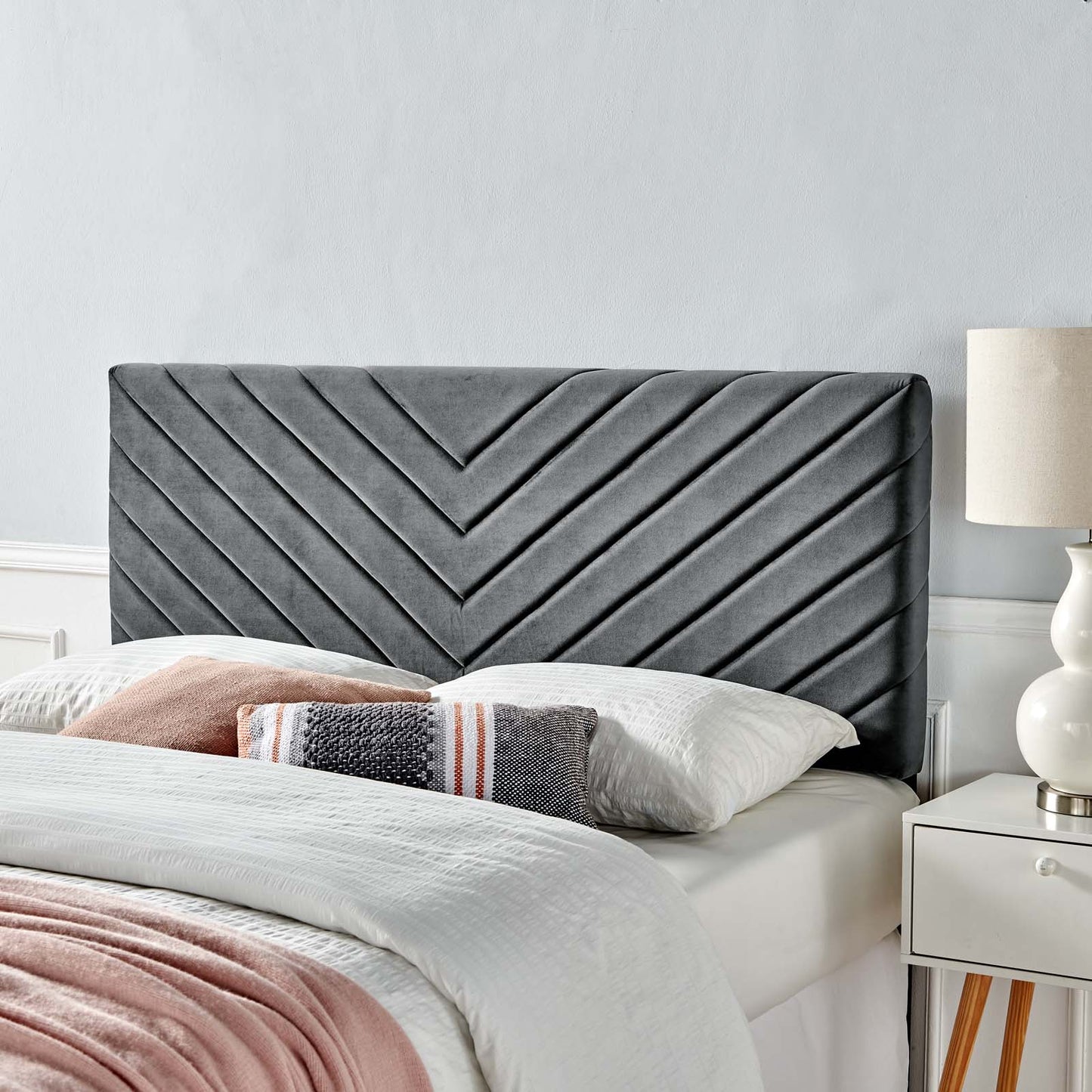 Modway Alyson Angular Channel Tufted Performance Velvet Twin Headboard | Headboards