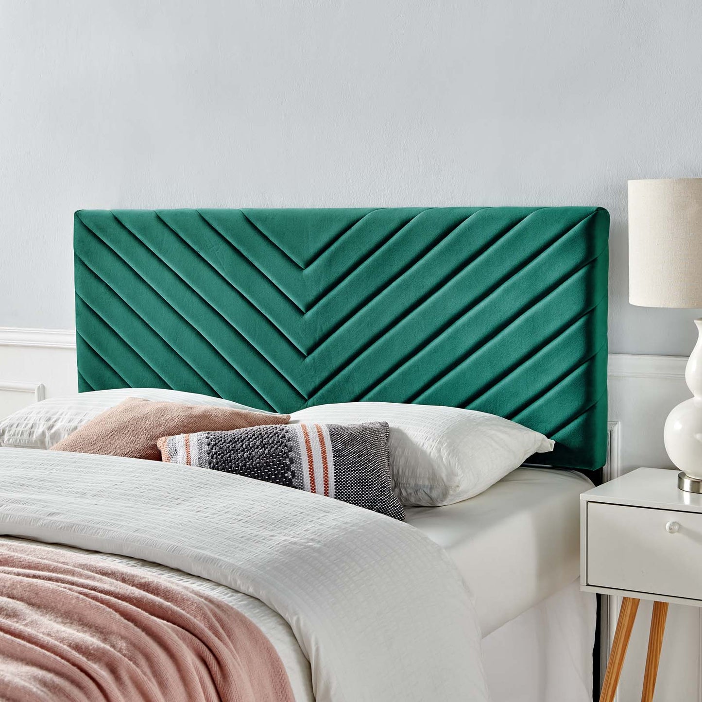 Modway Alyson Angular Channel Tufted Performance Velvet Twin Headboard | Headboards |