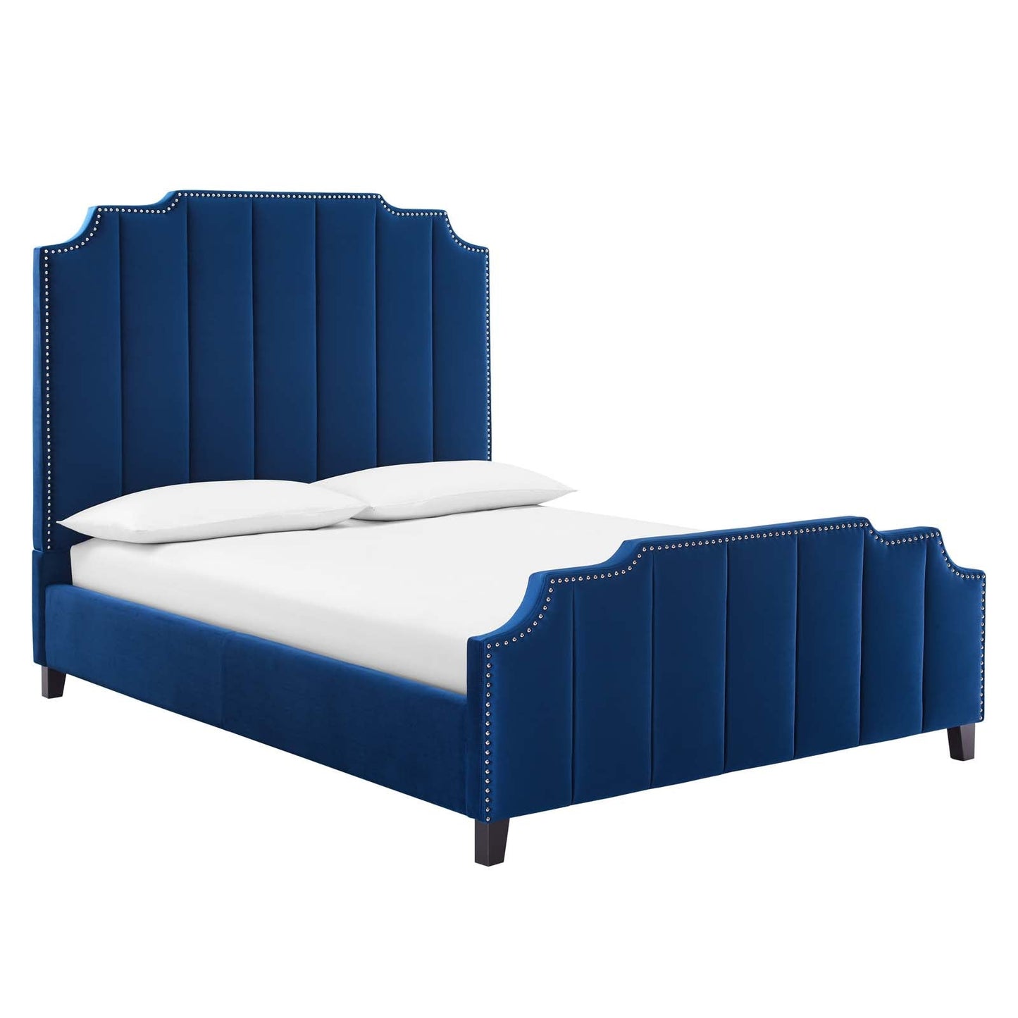 Lucille Queen Performance Velvet Platform Bed By Modway - MOD-6281 | Beds - 2