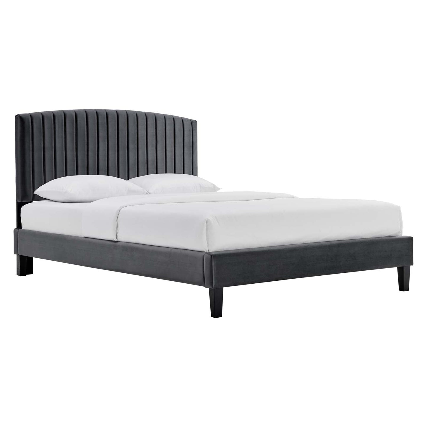 Alessi Performance Velvet Queen Platform Bed By Modway - MOD-6283-CHA | Beds | Modishstore