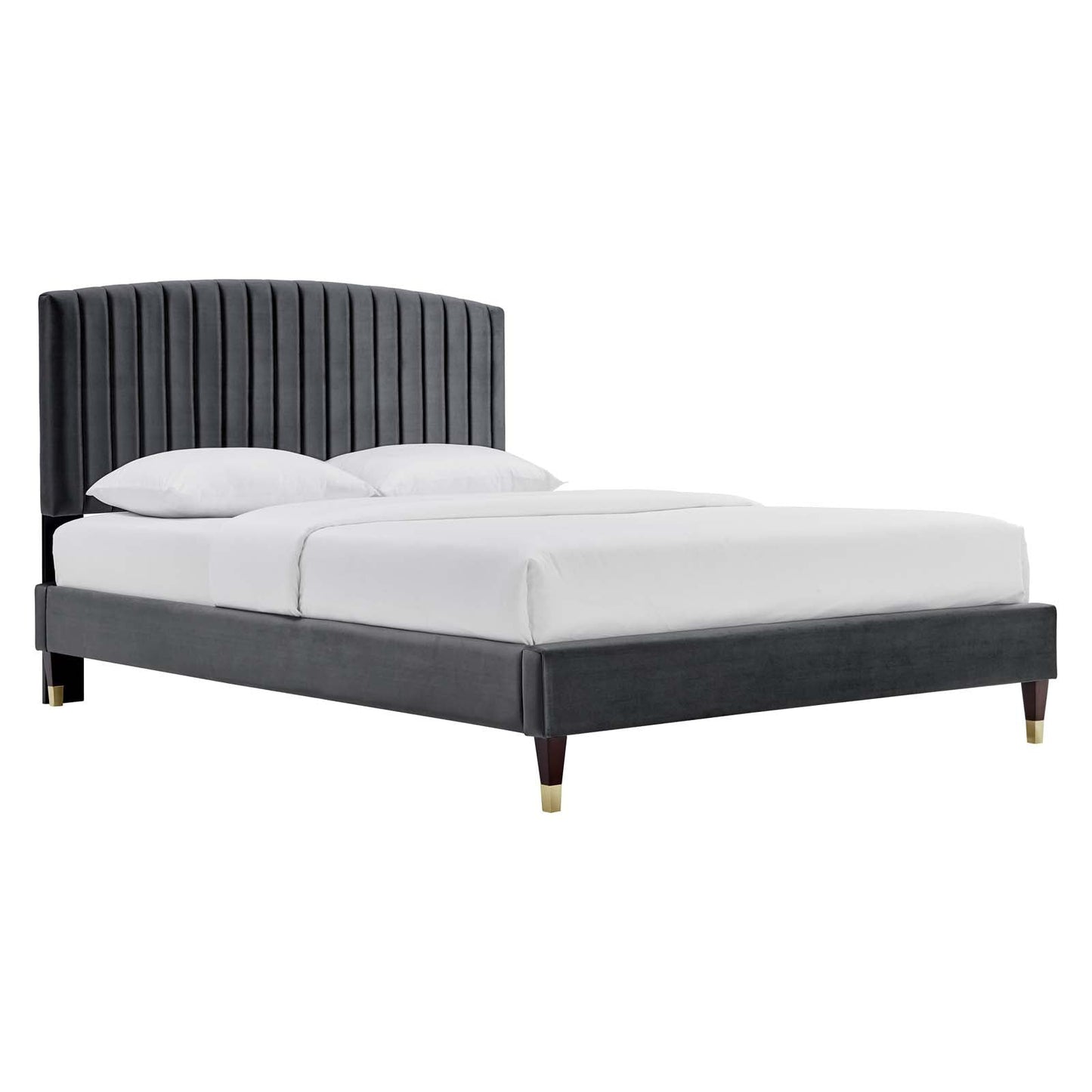 Alessi Performance Velvet Queen Platform Bed By Modway - MOD-6284-CHA | Beds | Modishstore