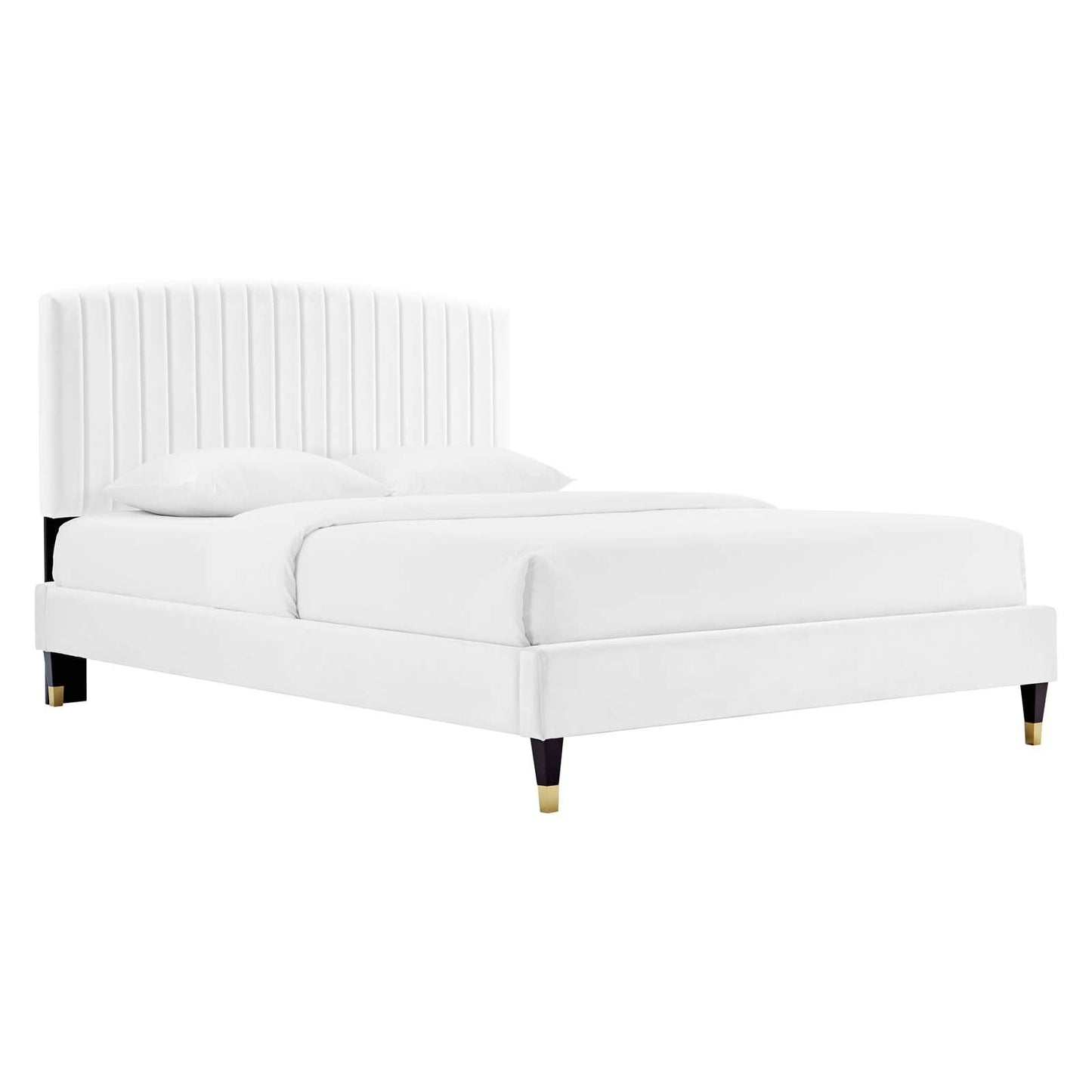 Alessi Performance Velvet Queen Platform Bed By Modway - MOD-6284-CHA | Beds | Modishstore - 5