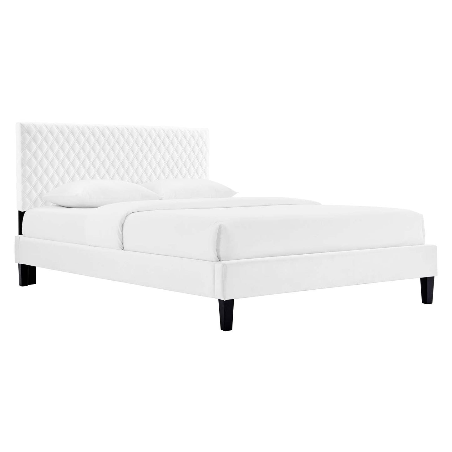 Garcelle Performance Velvet Queen Platform Bed By Modway - MOD-6289-CHA | Beds | Modishstore - 8