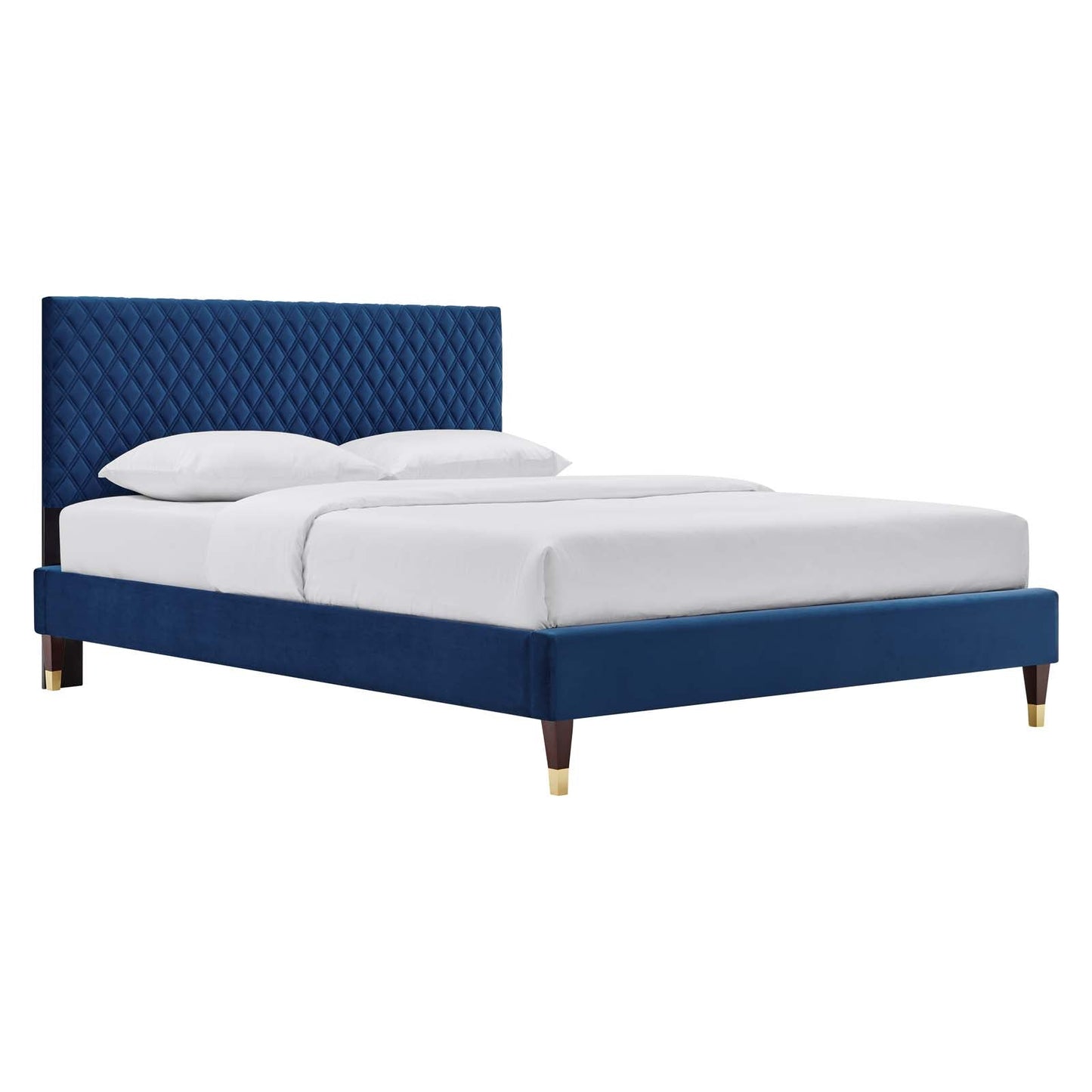 Garcelle Performance Velvet Queen Platform Bed By Modway - MOD-6290-CHA | Beds | Modishstore - 5