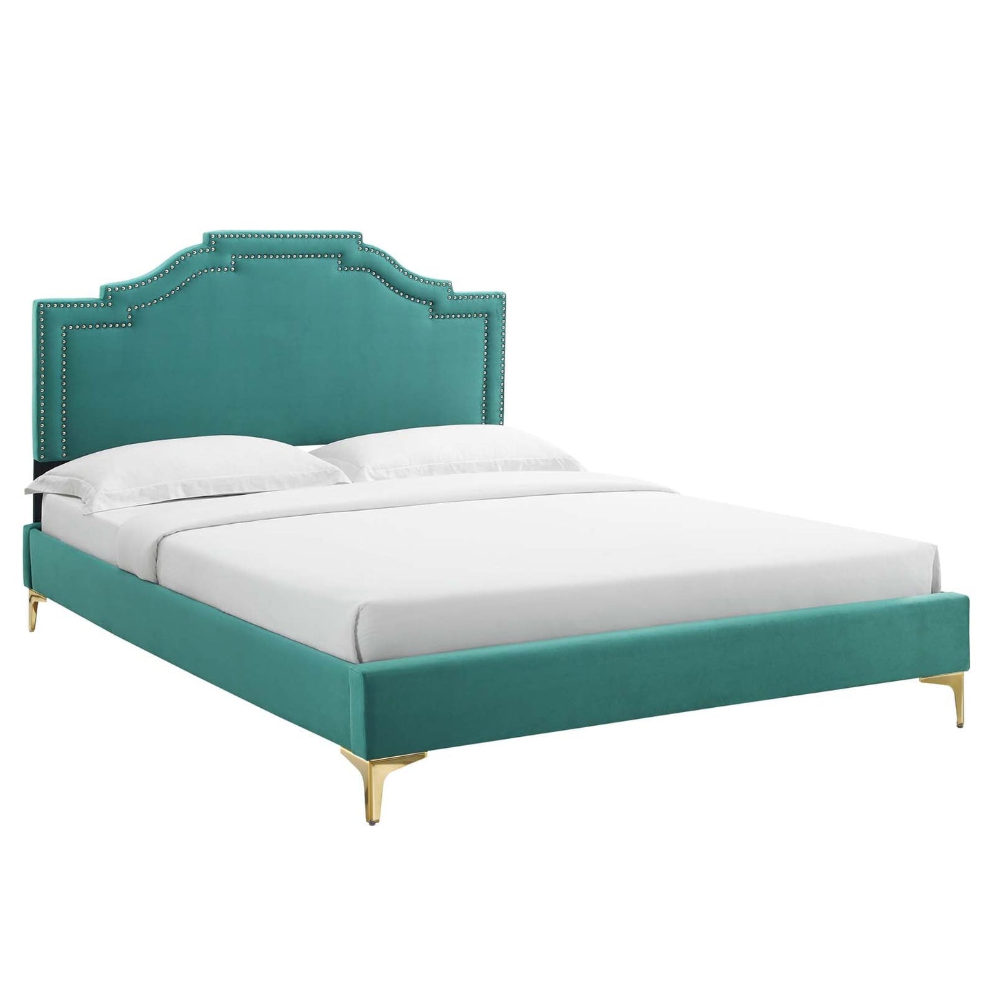 Adelaide Performance Velvet Queen Platform Bed By Modway - MOD-6580 | Beds - 7