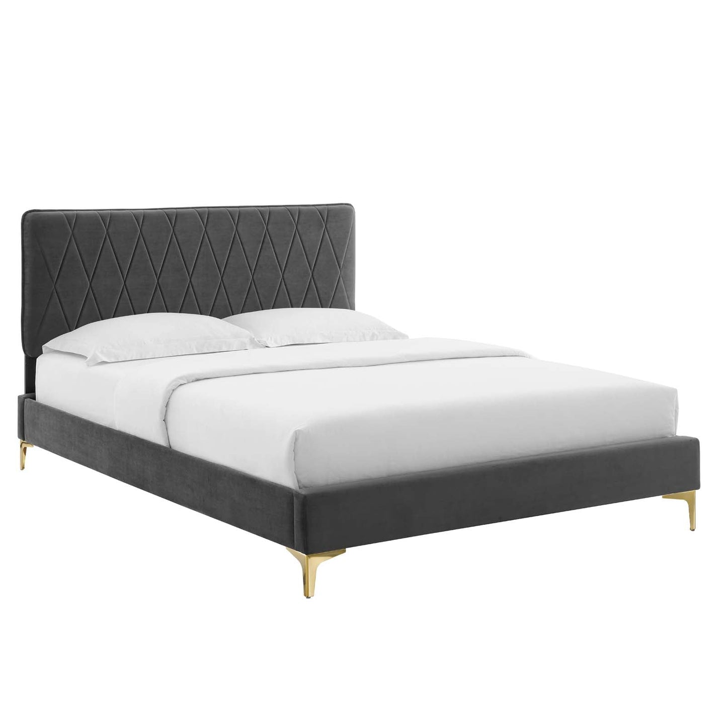 Modway Phillipa Performance Velvet Queen Platform Bed | Beds | Modishstore