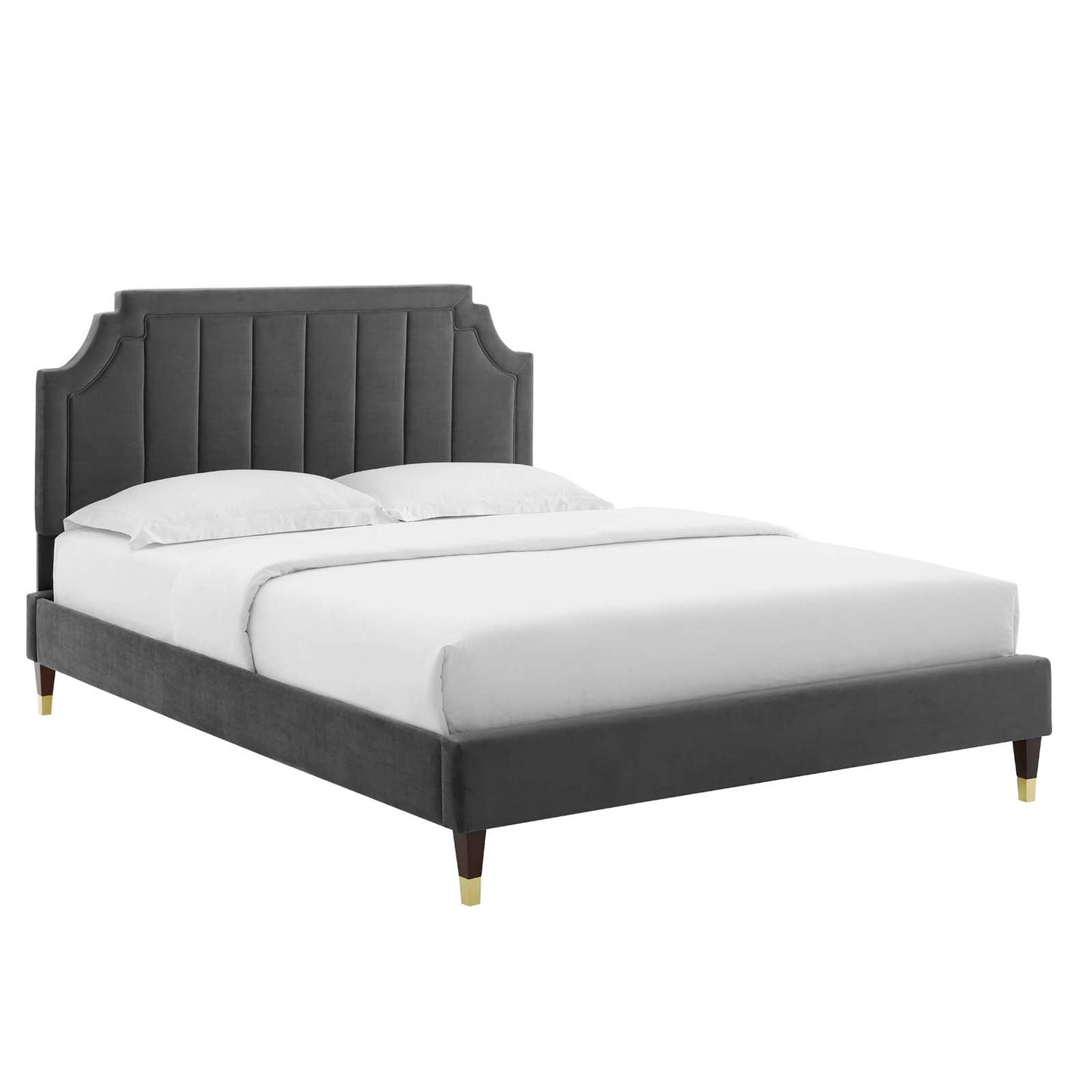 Modway Sienna Performance Velvet Queen Platform Bed | Beds | Modishstore