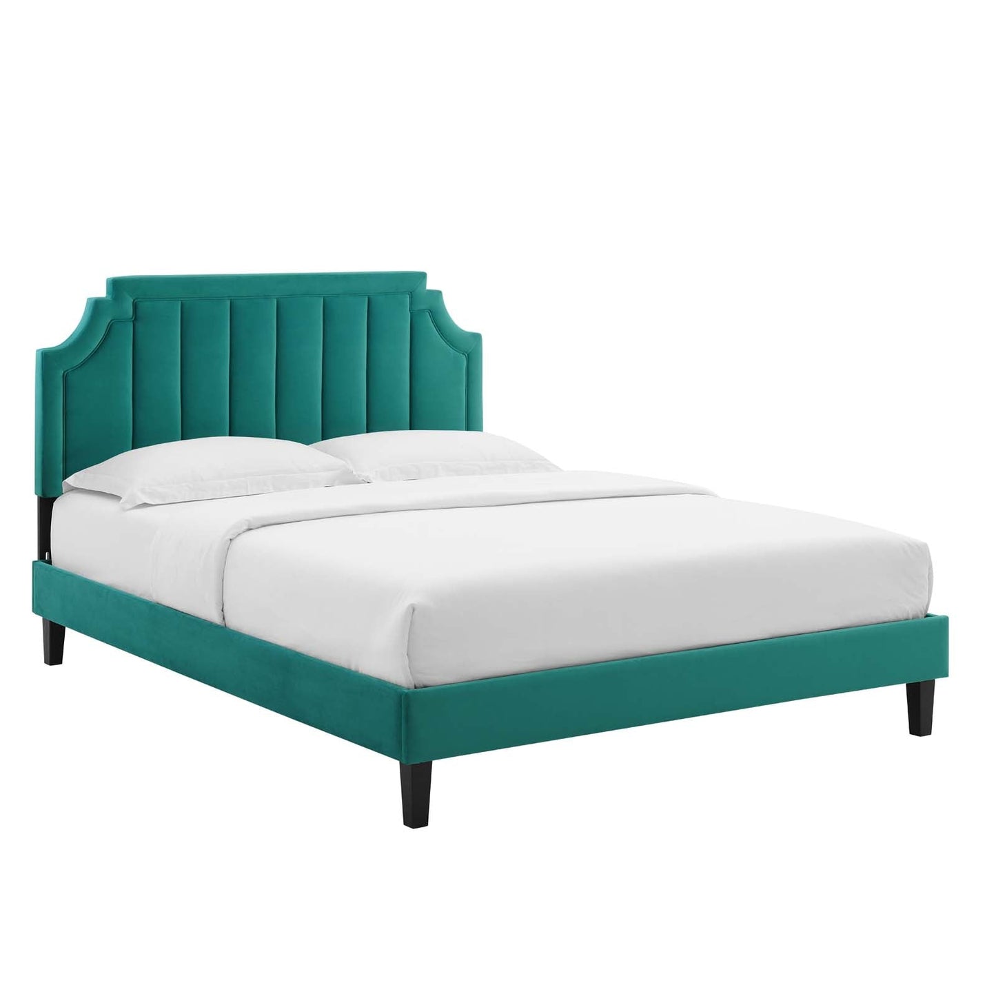 Modway Sienna Performance Velvet Queen Platform Bed | Beds | Modishstore-7