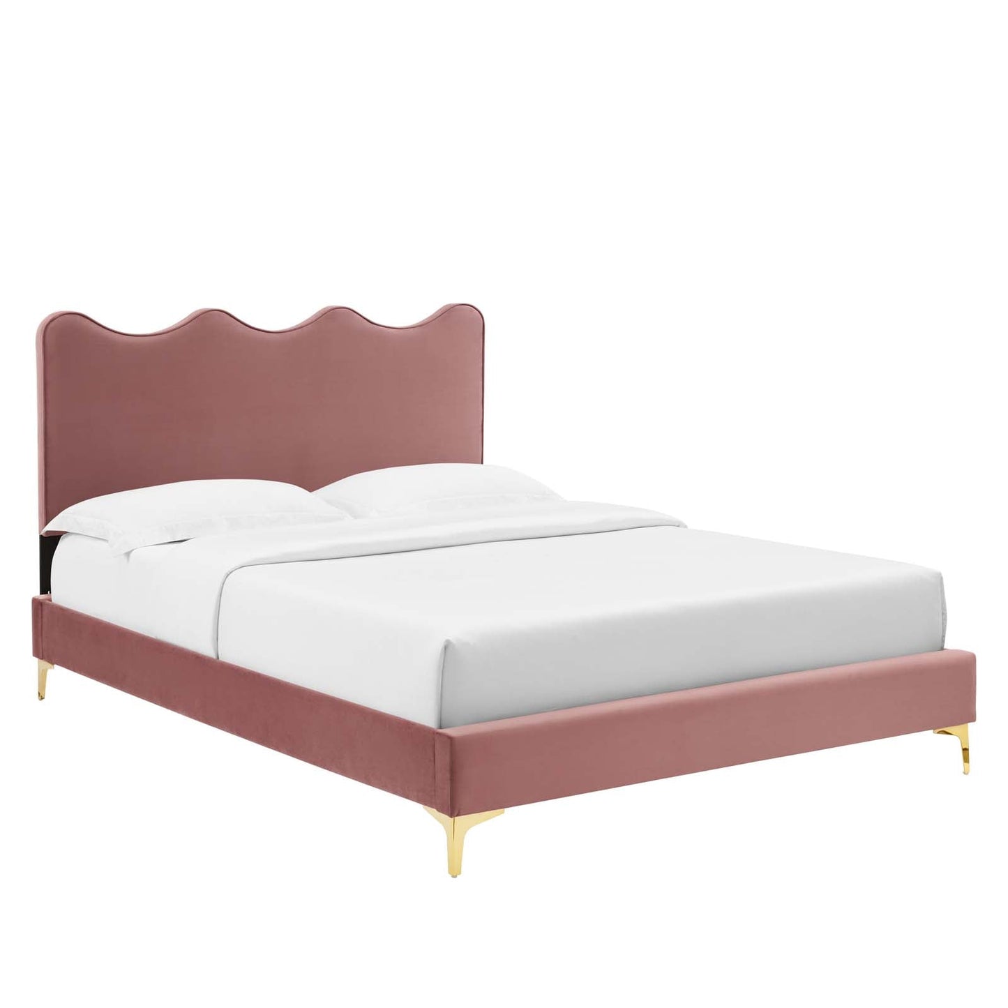 Current Performance Velvet Queen Platform Bed By Modway - MOD-6733-CHA | Beds | Modishstore - 2