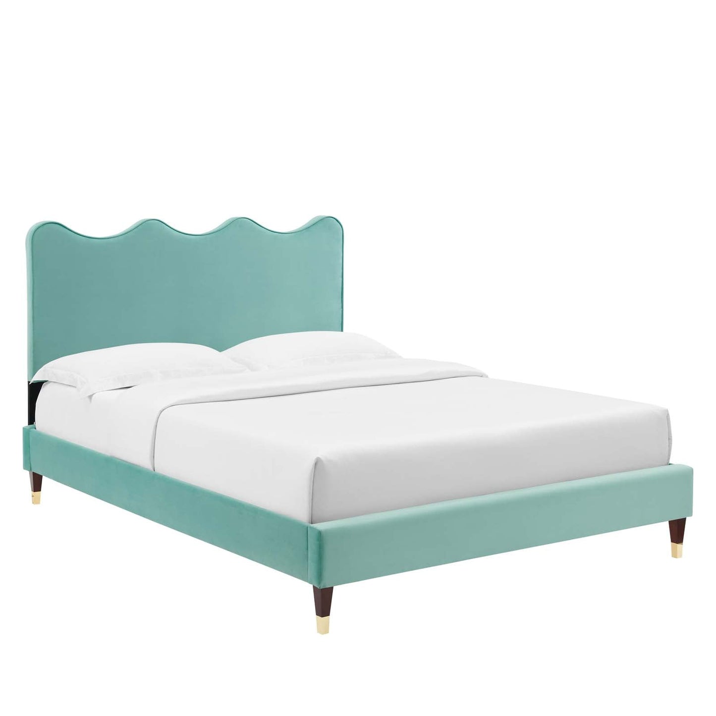 Current Performance Velvet Queen Platform Bed By Modway - MOD-6734-CHA | Beds | Modishstore - 4