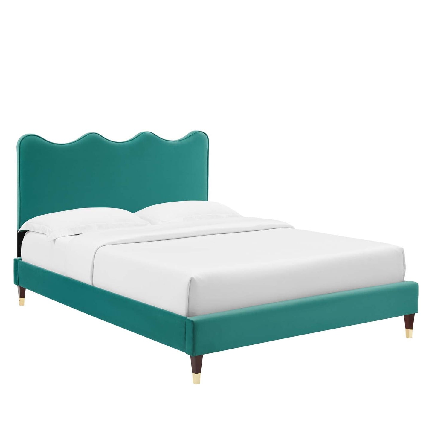 Current Performance Velvet Queen Platform Bed By Modway - MOD-6734-CHA | Beds | Modishstore - 7