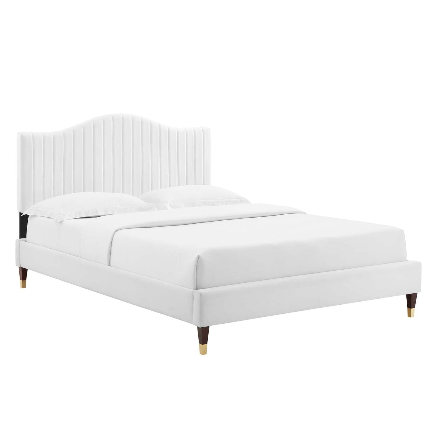Modway Juniper Channel Tufted Performance Velvet King Platform Bed | Beds | Modishstore-5