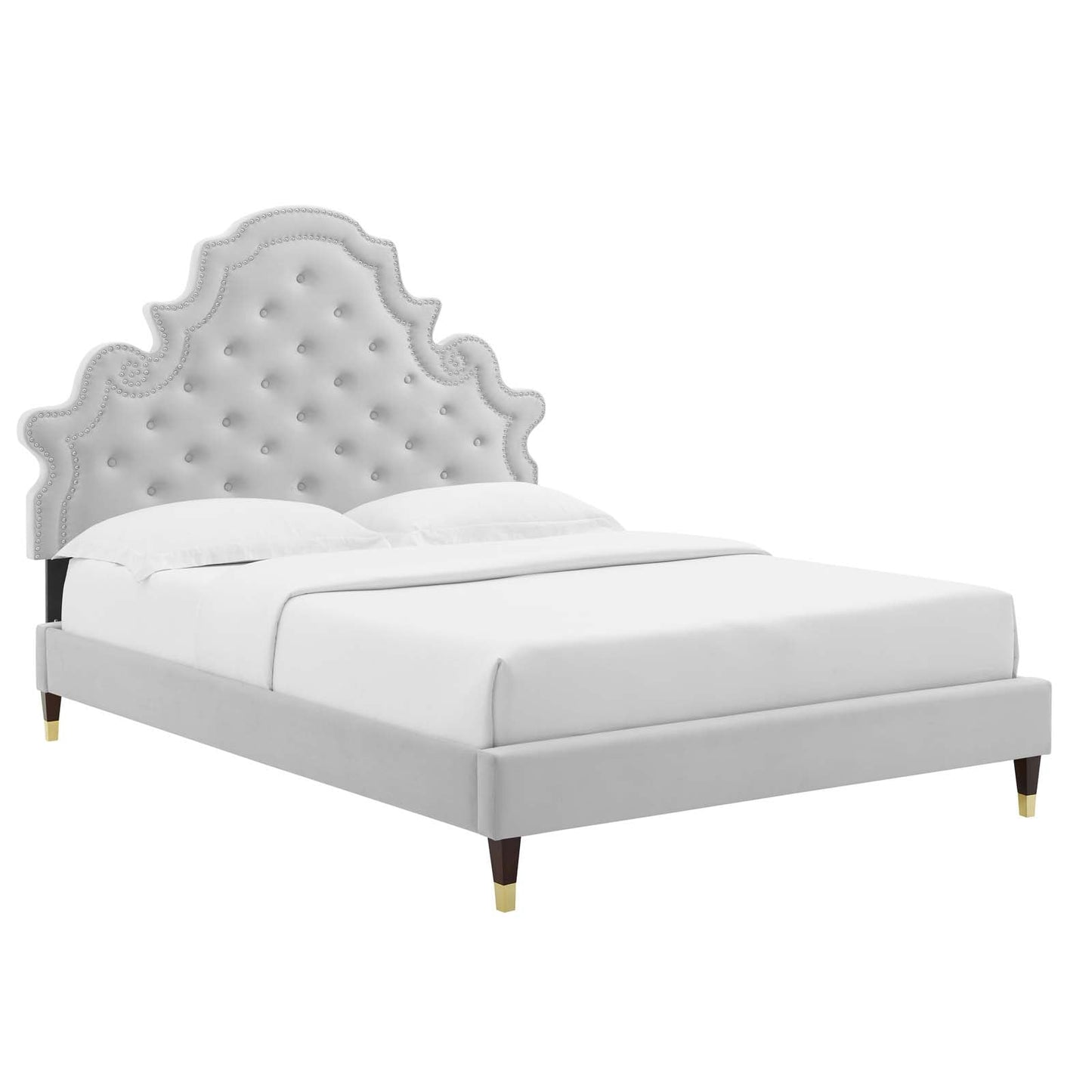 Modway Gwyneth Tufted Performance Velvet Queen Platform Bed | Beds | Modishstore-3