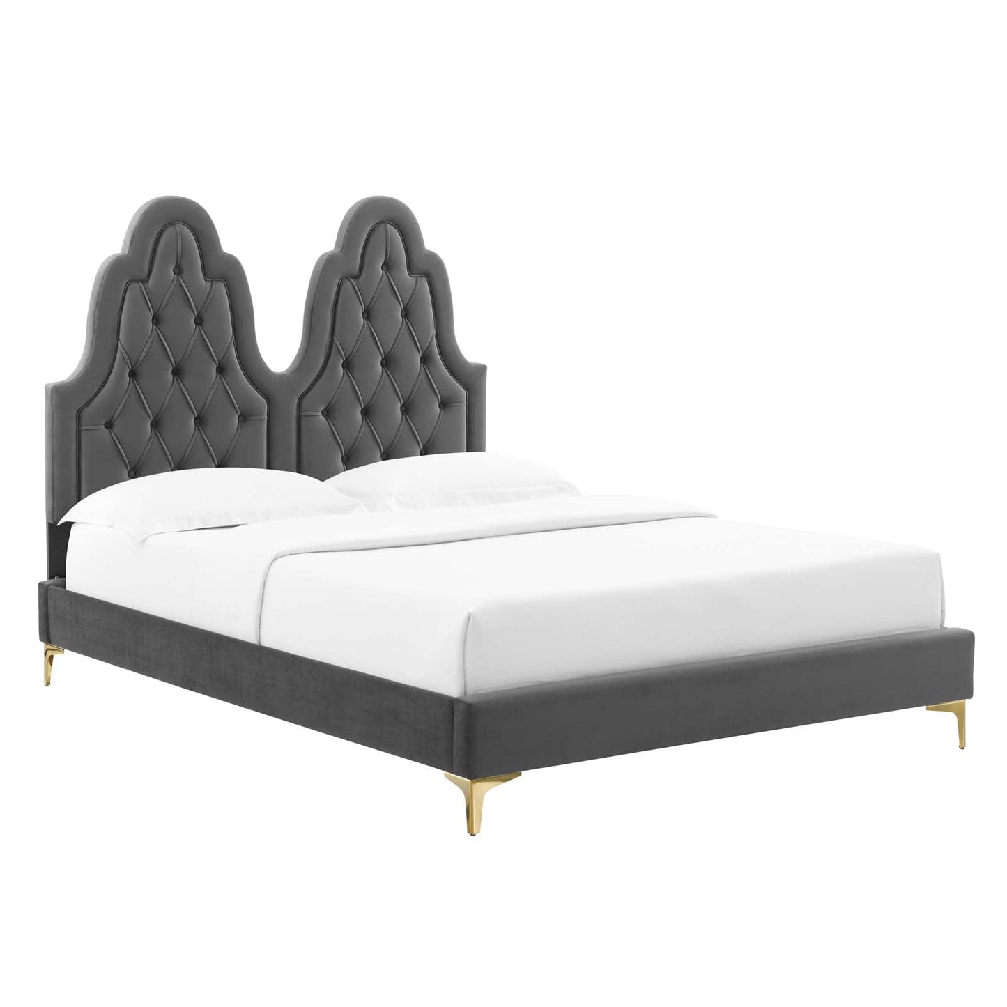Modway Alexandria Tufted Performance Velvet Queen Platform Bed | Beds