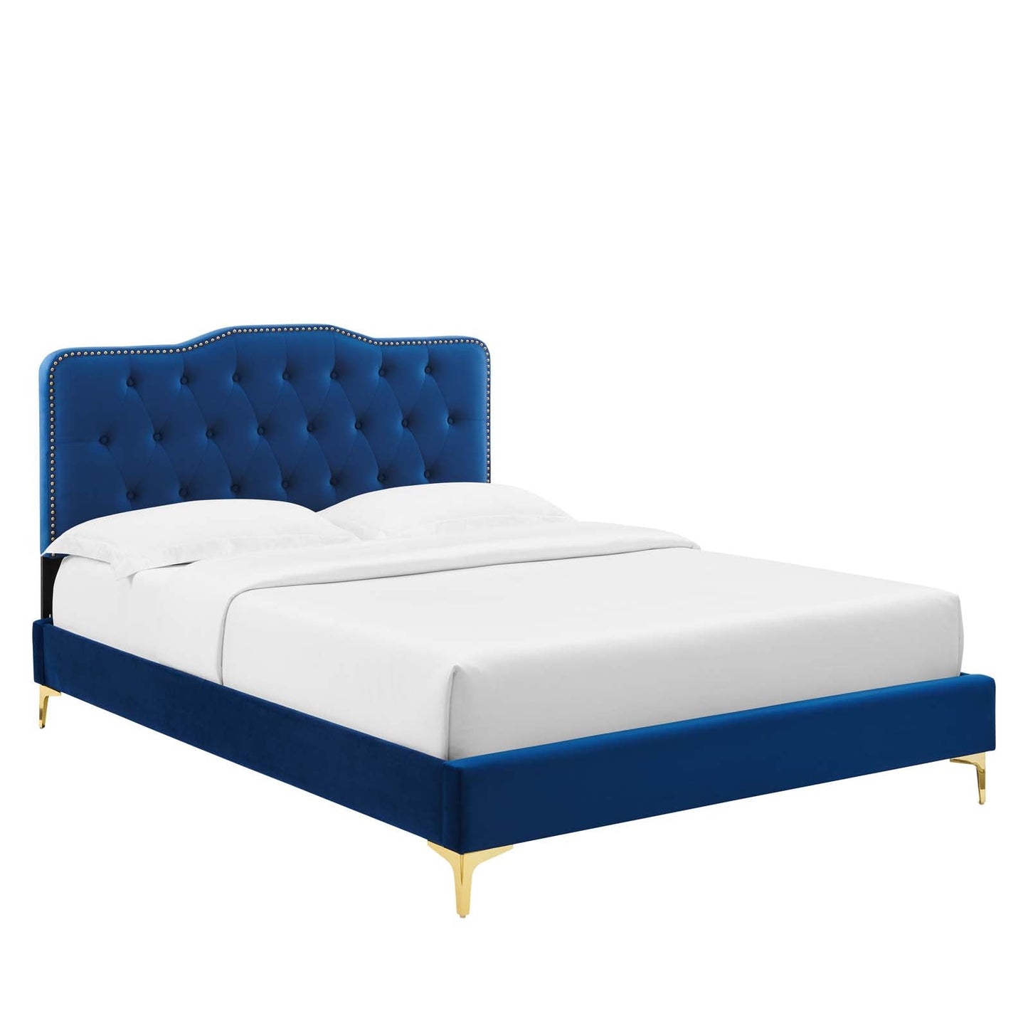 Amber Performance Velvet Queen Platform Bed By Modway - MOD-6775 | Beds - 5