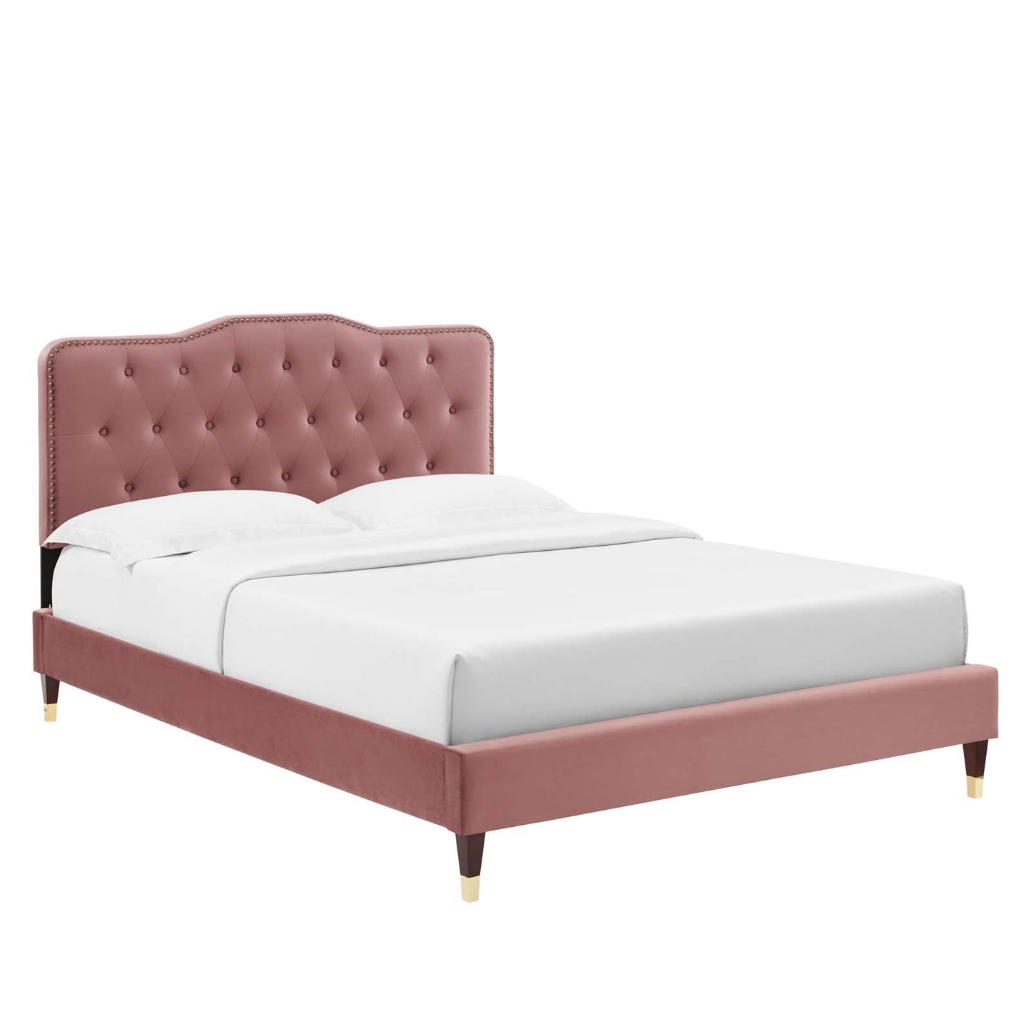 Amber Performance Velvet Queen Platform Bed By Modway - MOD-6776 | Beds - 2