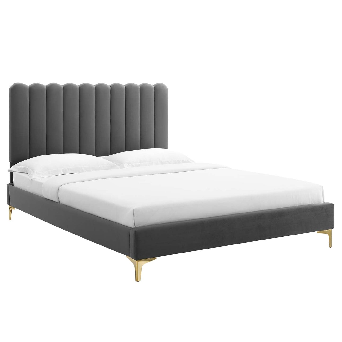 Reagan Twin Performance Velvet Platform Bed By Modway - MOD-6885 | Beds | Modishstore