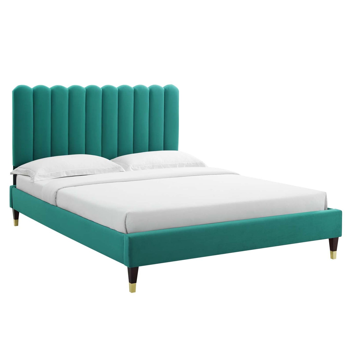 Reagan Twin Performance Velvet Platform Bed By Modway - MOD-6886 | Beds | Modishstore - 7