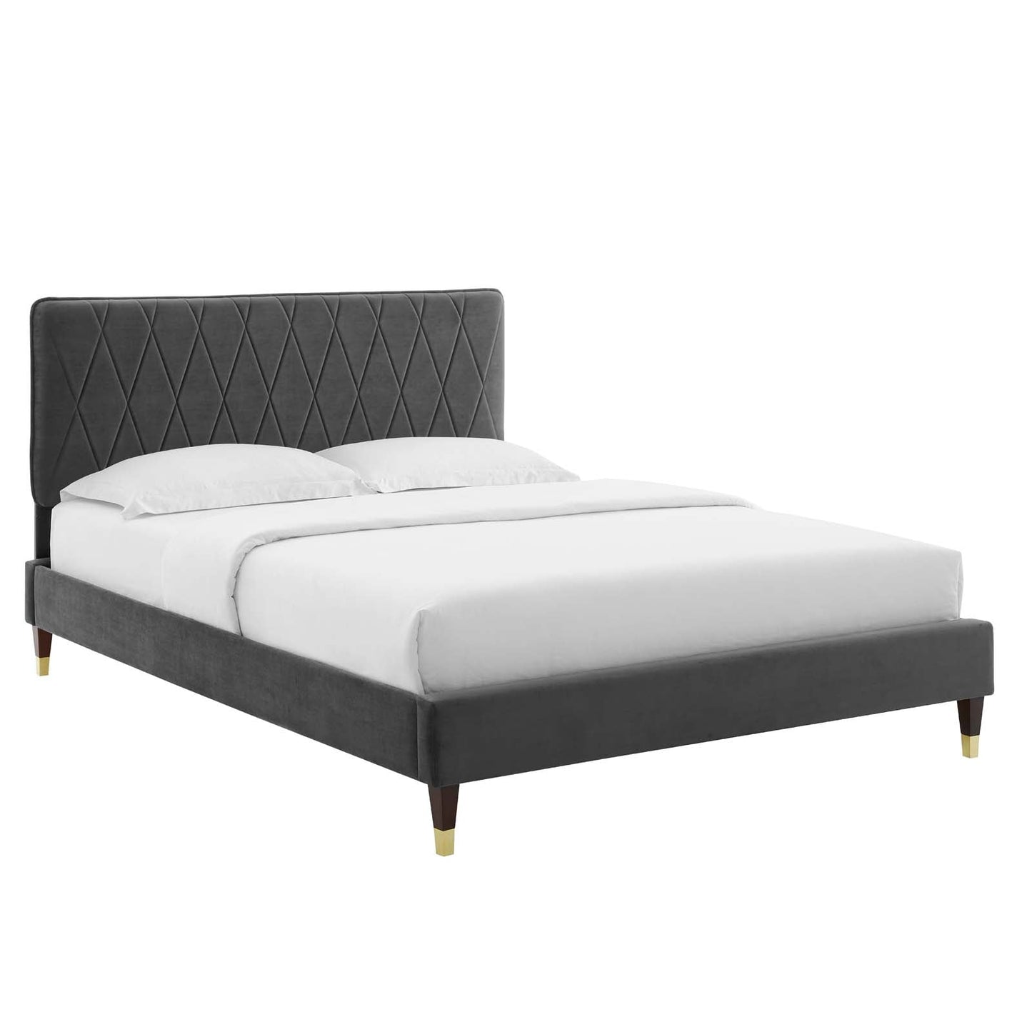 Modway Phillipa Performance Velvet Full Platform Bed | Beds | Modishstore