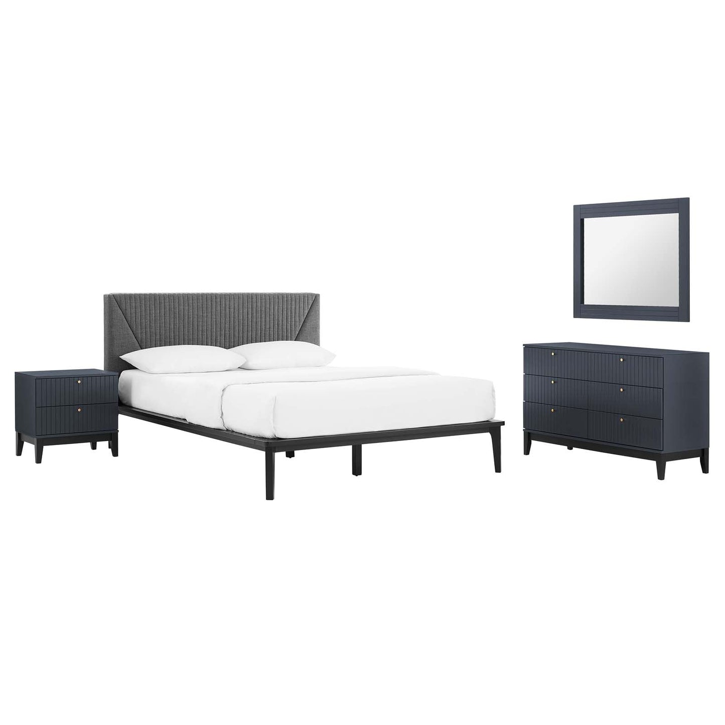 Dakota 4 Piece Upholstered Bedroom Set By Modway | Bedroom Sets