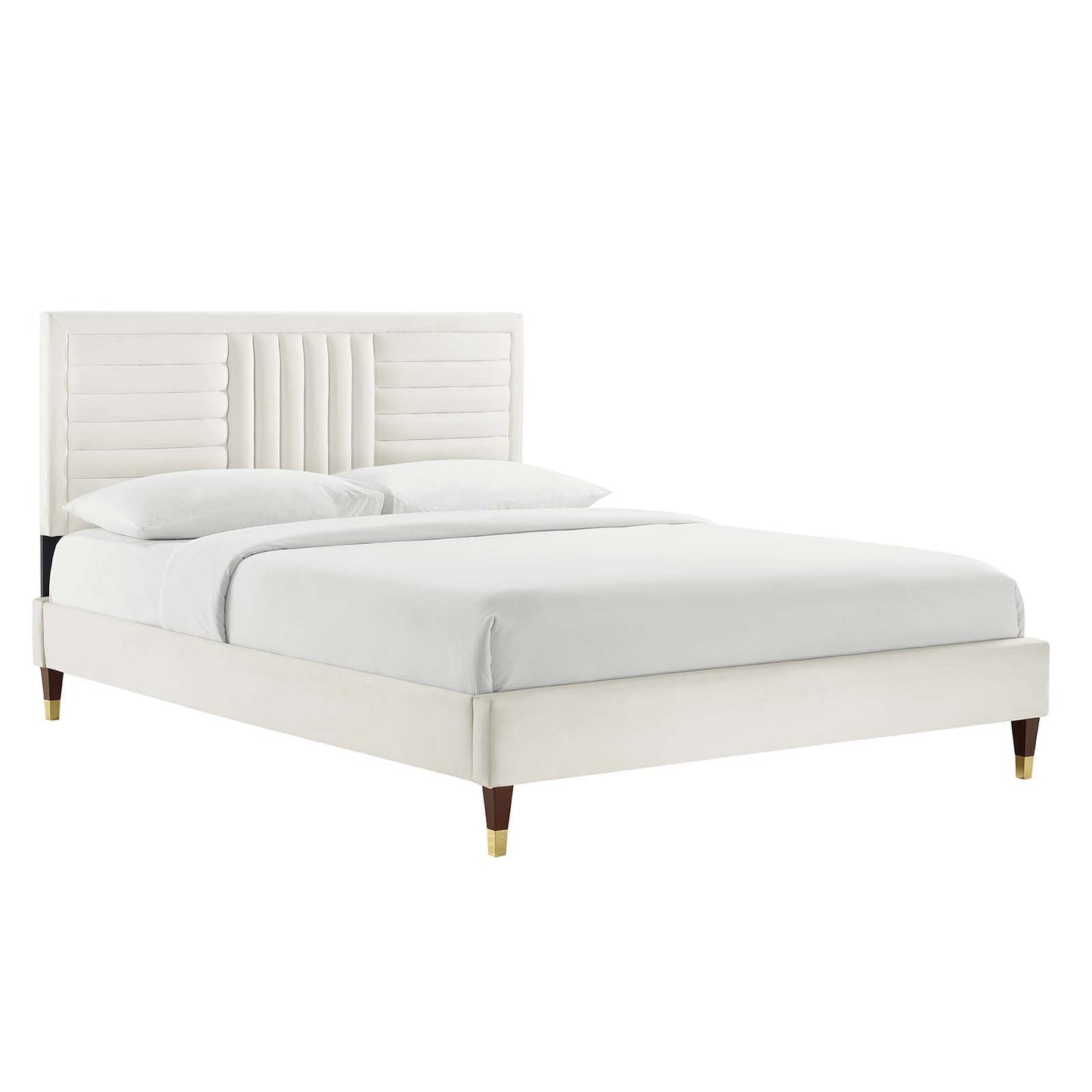 Sofia Channel Tufted Performance Velvet Queen Platform Bed By Modway - MOD-6971 | Beds | Modishstore - 4