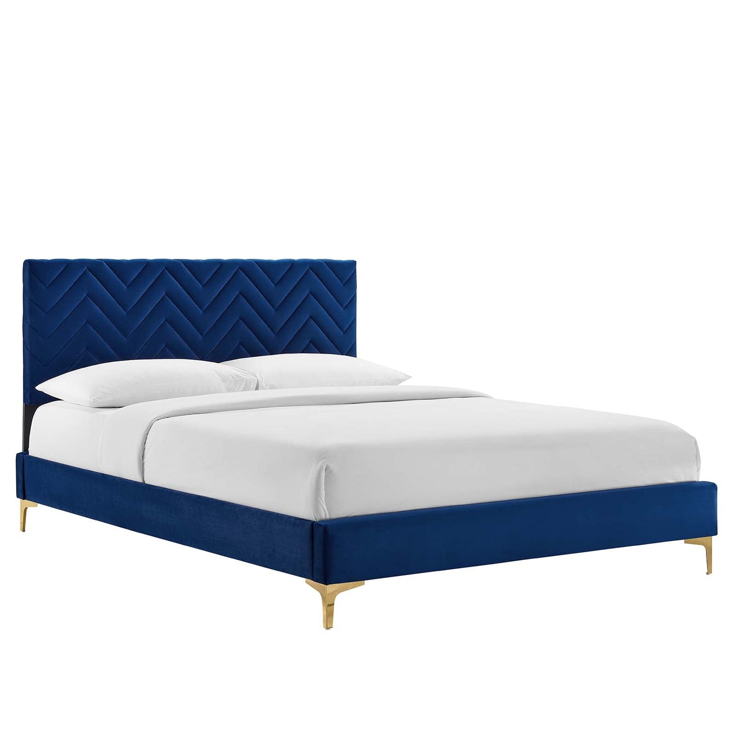 Leah Chevron Tufted Performance Velvet Queen Platform Bed By Modway - MOD-6977 | Beds - 3