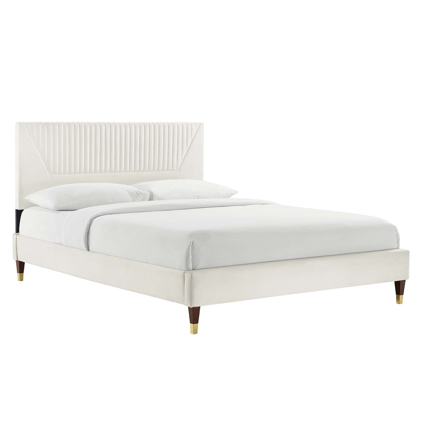 Yasmine Channel Tufted Performance Velvet Full Platform Bed By Modway - MOD-6996 | Beds | Modishstore - 4