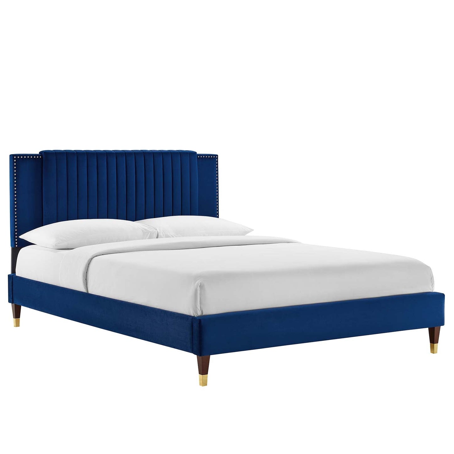 Zahra Channel Tufted Performance Velvet King Platform Bed By Modway - MOD-7006 | Beds | Modishstore - 3