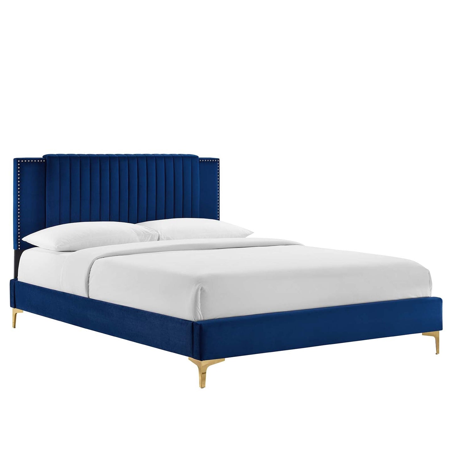 Zahra Channel Tufted Performance Velvet King Platform Bed By Modway - MOD-7014 | Beds | Modishstore - 3