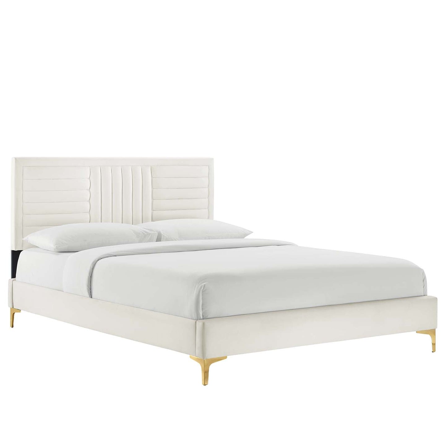 Sofia Channel Tufted Performance Velvet King Platform Bed By Modway - MOD-7015 | Beds | Modishstore - 4