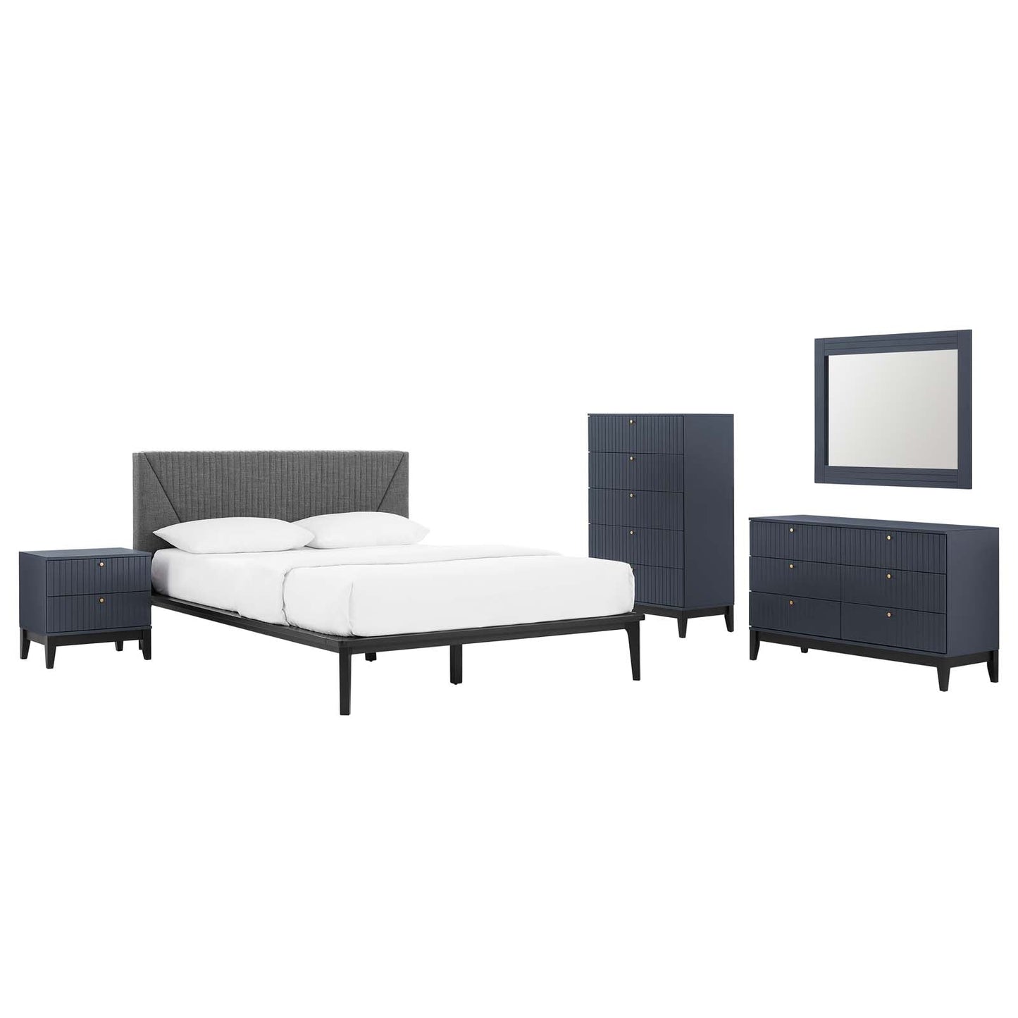 Dakota 5 Piece Upholstered Bedroom Set By Modway | Bedroom Sets