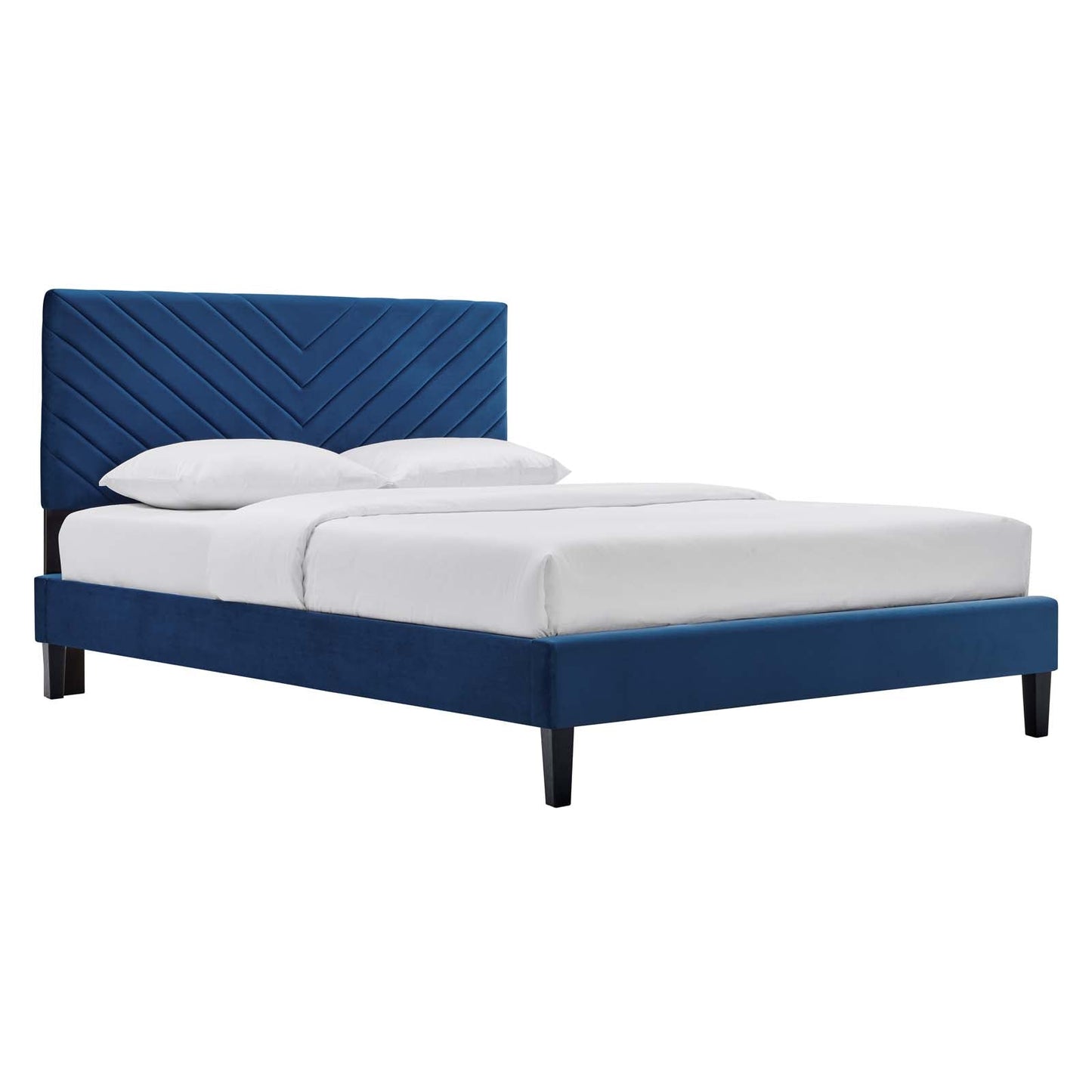 Roxanne Performance Velvet Full Platform Bed By Modway - MOD-7038-CHA | Beds | Modishstore - 3